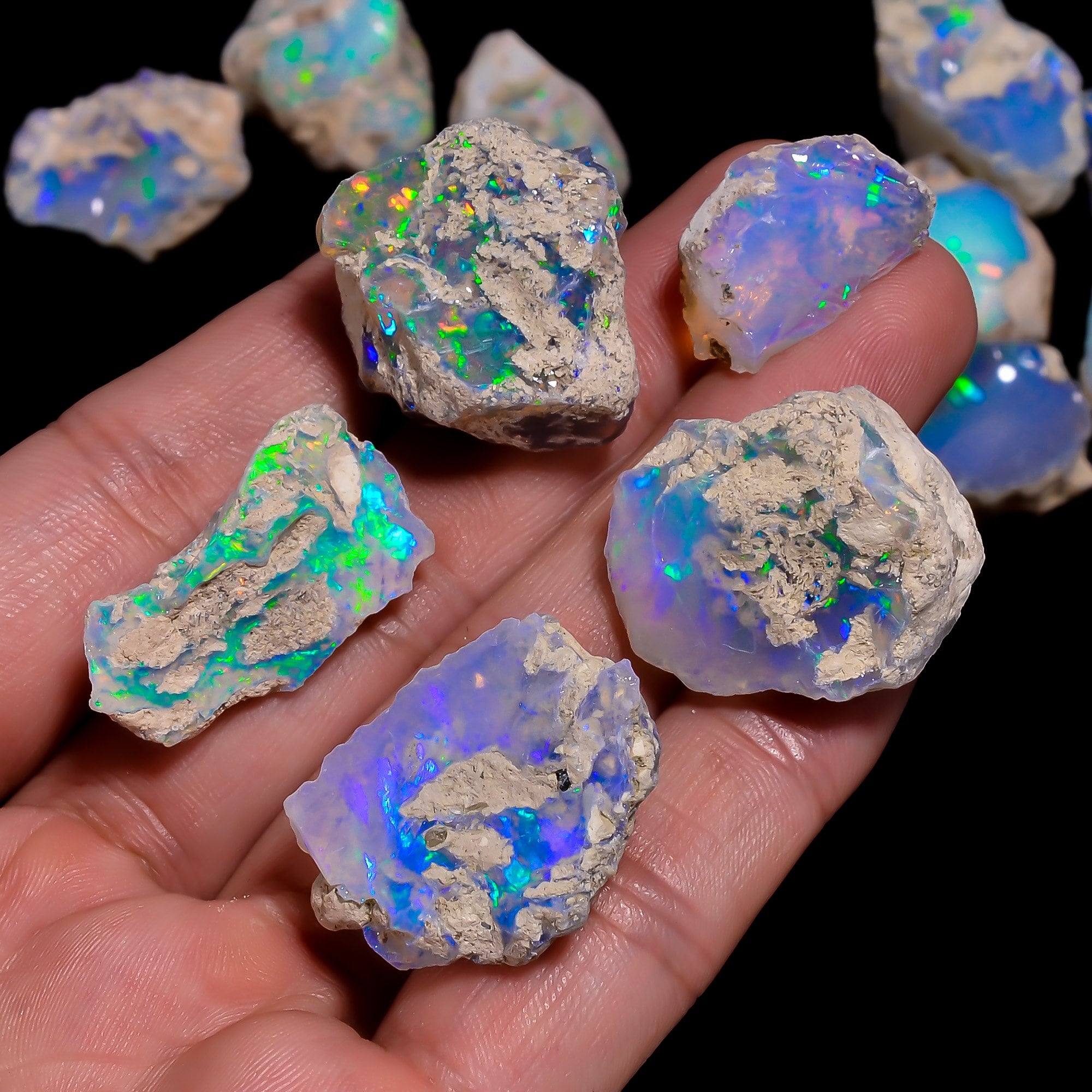 Natural Welo Fire Opal Rough, AAA Grade Ethiopian Raw Opal For Jewelry Making - image 2
