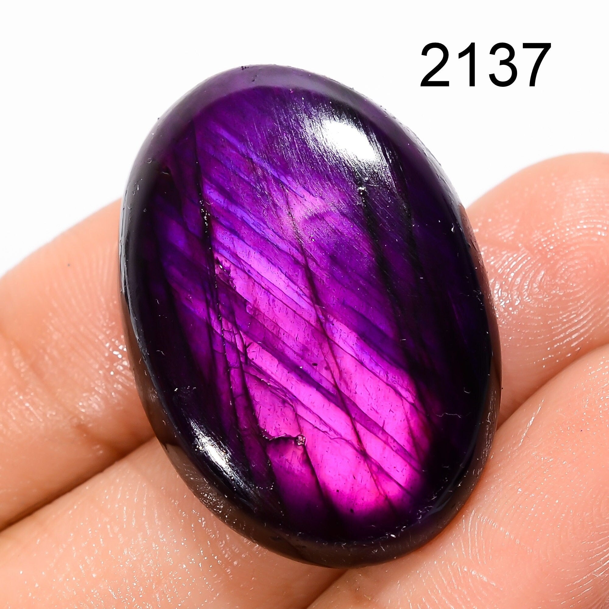 AAA Purple Labradorite Cabochon, Oval Gemstone, 38 Ct, 30X21X6 mm