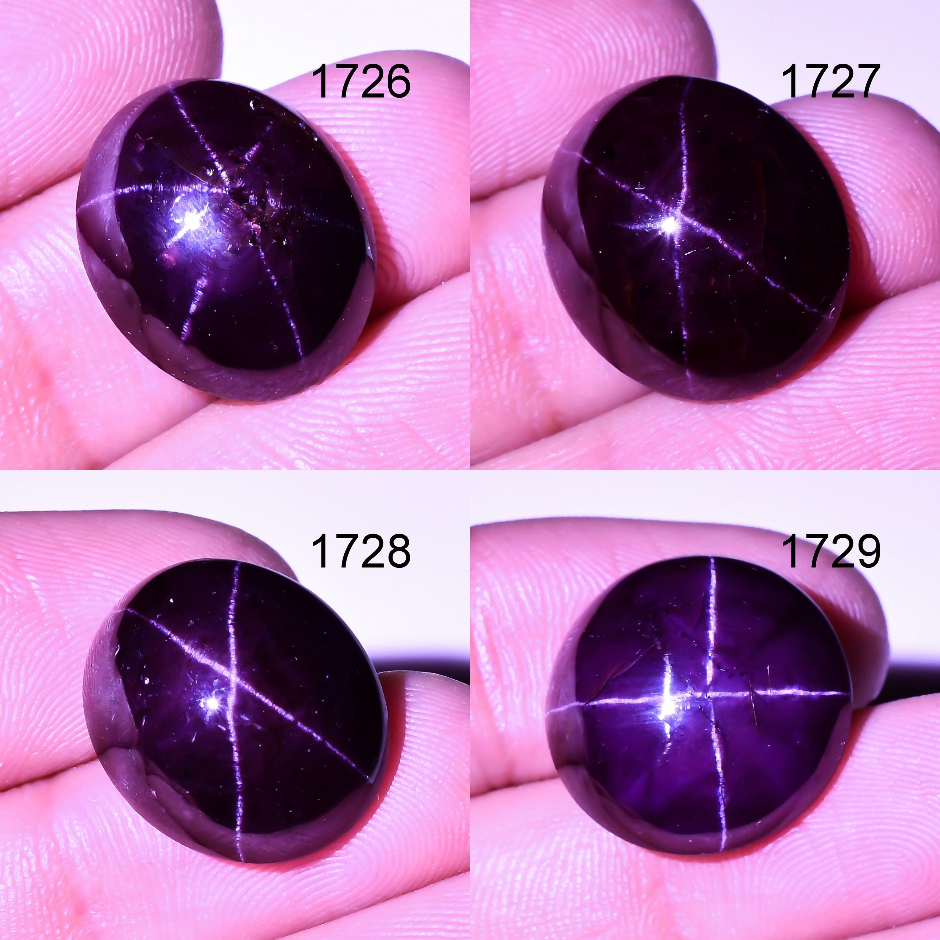 Natural star Garnet Gemstone Oval Shape Four Ray Cabochons January Birthstone - image 2