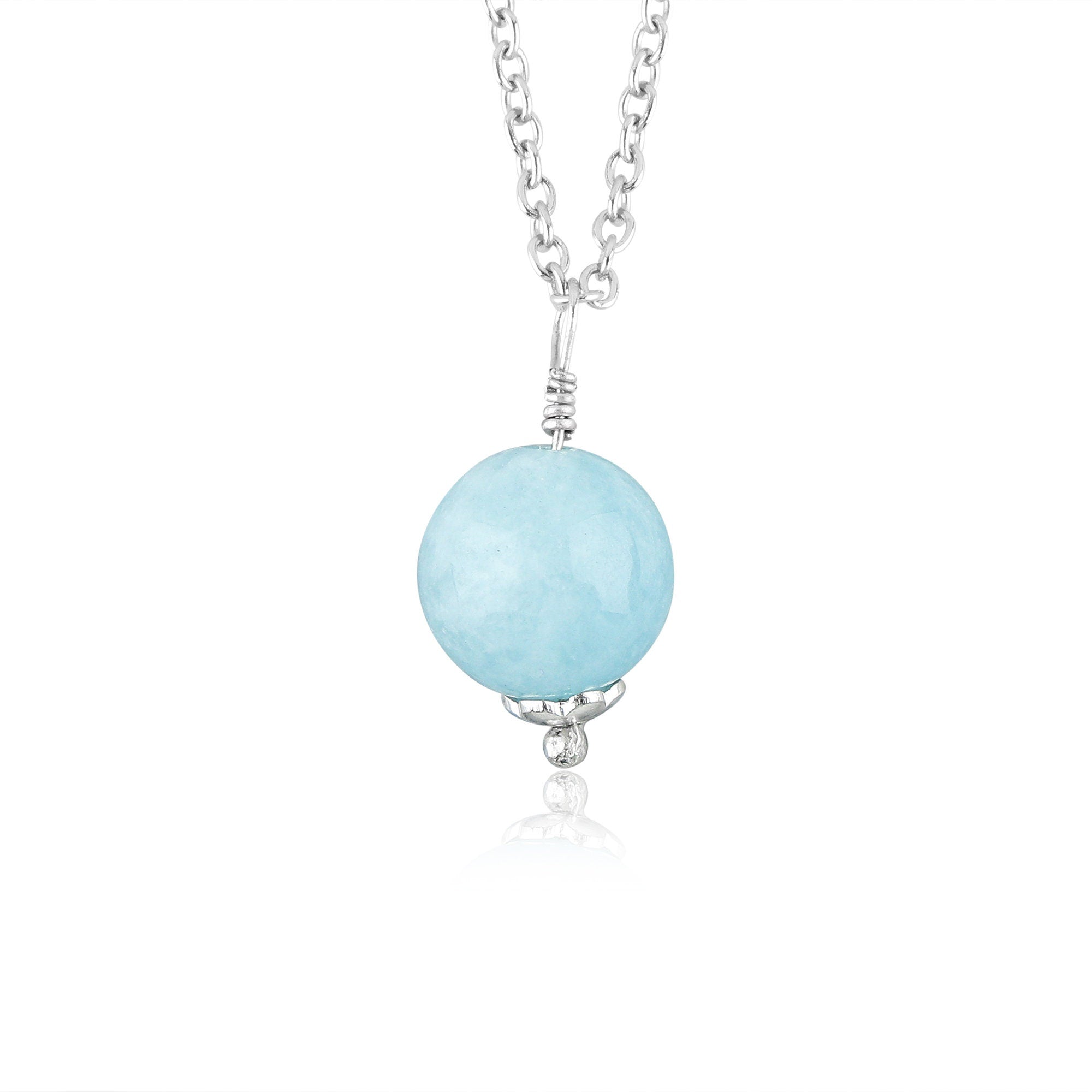 AA+ Blue Aquamarine Crystal Pendant (Approx. 10 mm)