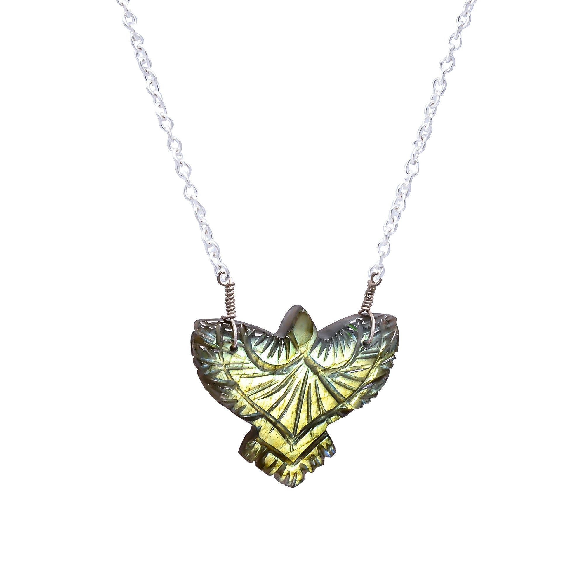 AAA Quality Labradorite Eagle Pendant (Approx 20 to 30 mm)