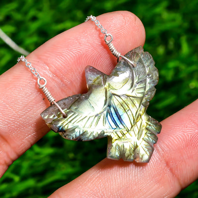 Labradorite Eagle Pendant in 925 Sterling Silver with Natural Blue Flash  (Approx 20 to 30 mm)