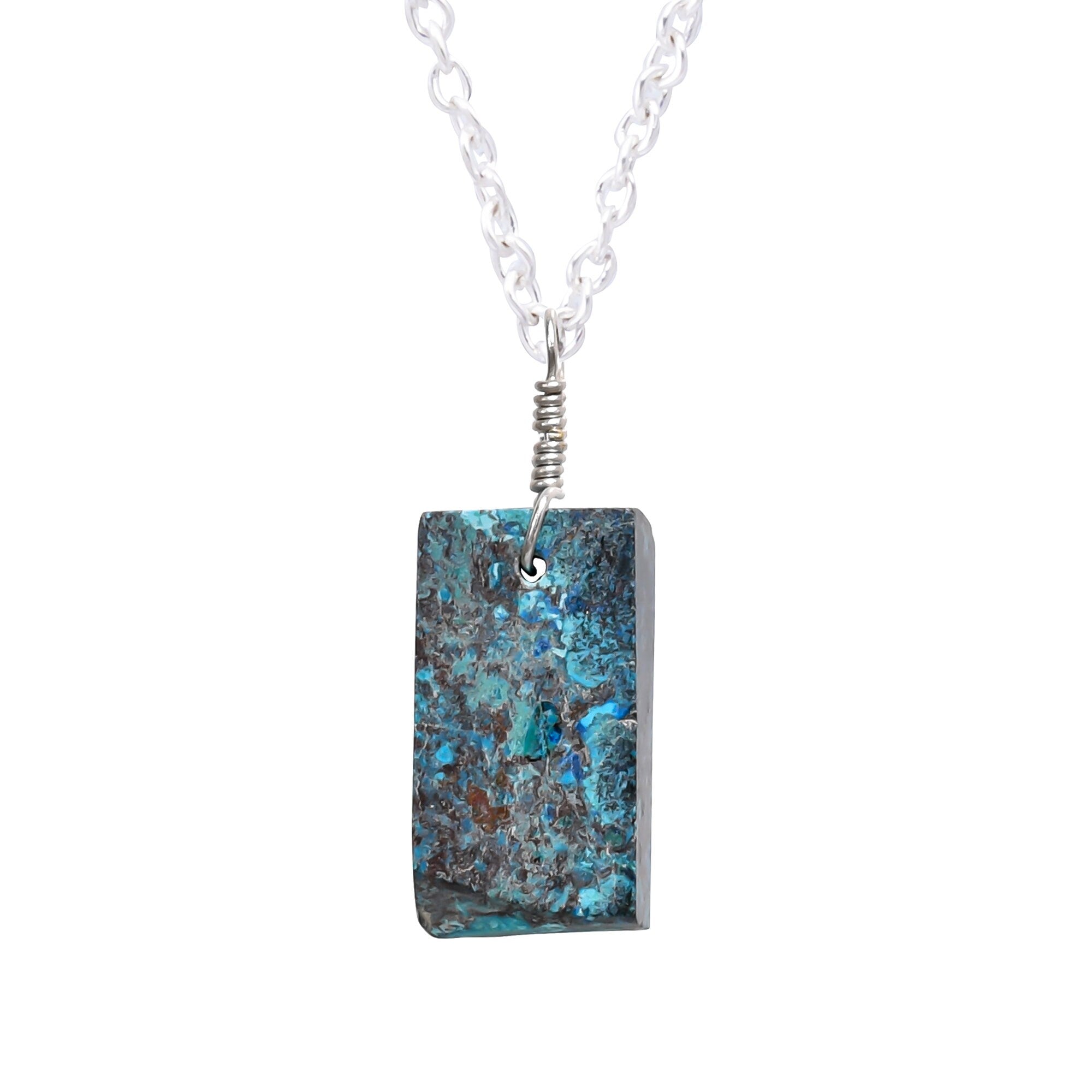 AAA Natural Shattuckite Gemstone Pendant Necklace (Approx 15 mm To 25 mm)