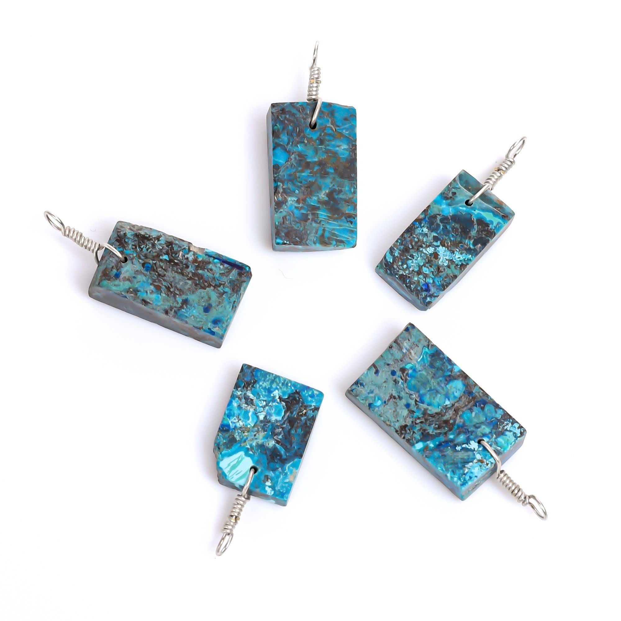 Natural Shattuckite Pendant in blue patterns