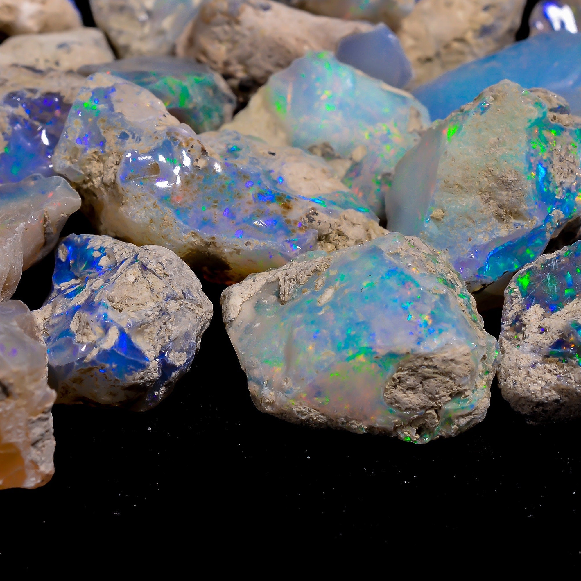Natural Welo Fire Opal Rough, AAA Grade Ethiopian Raw Opal For Jewelry Making - image 7