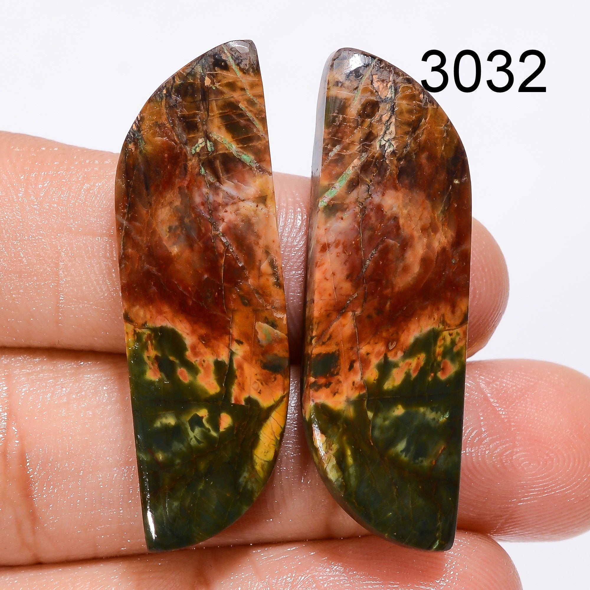 Cherry Creek Jasper Pair Gemstone, Natural Cherry Creek Jasper Pair Cabochon, Loose Matched Pair Gemstone For Jewelry, E