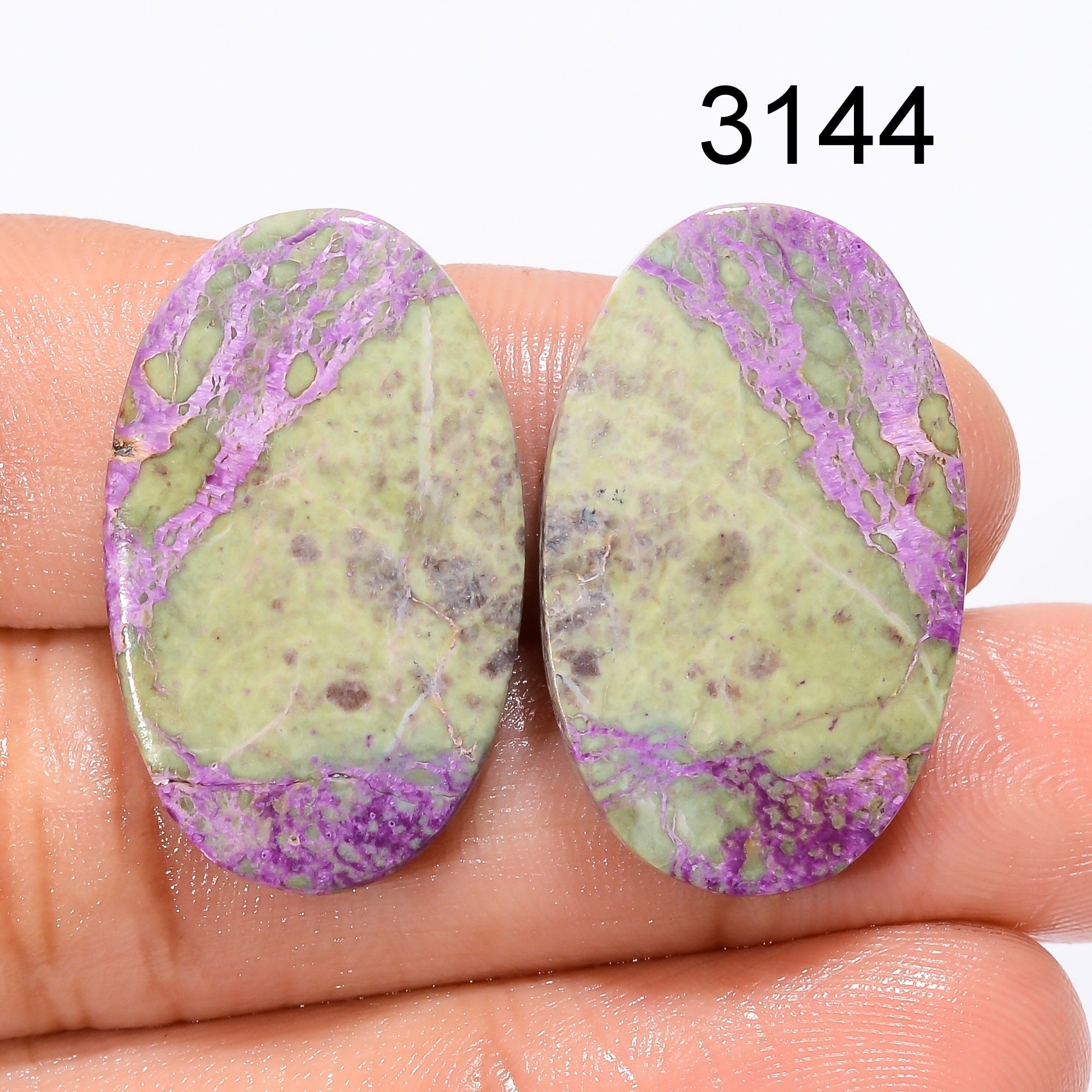 Natural Purpurite Stichtite Cabochon Pair, Purple Crystal Pendant Gemstone - image 3