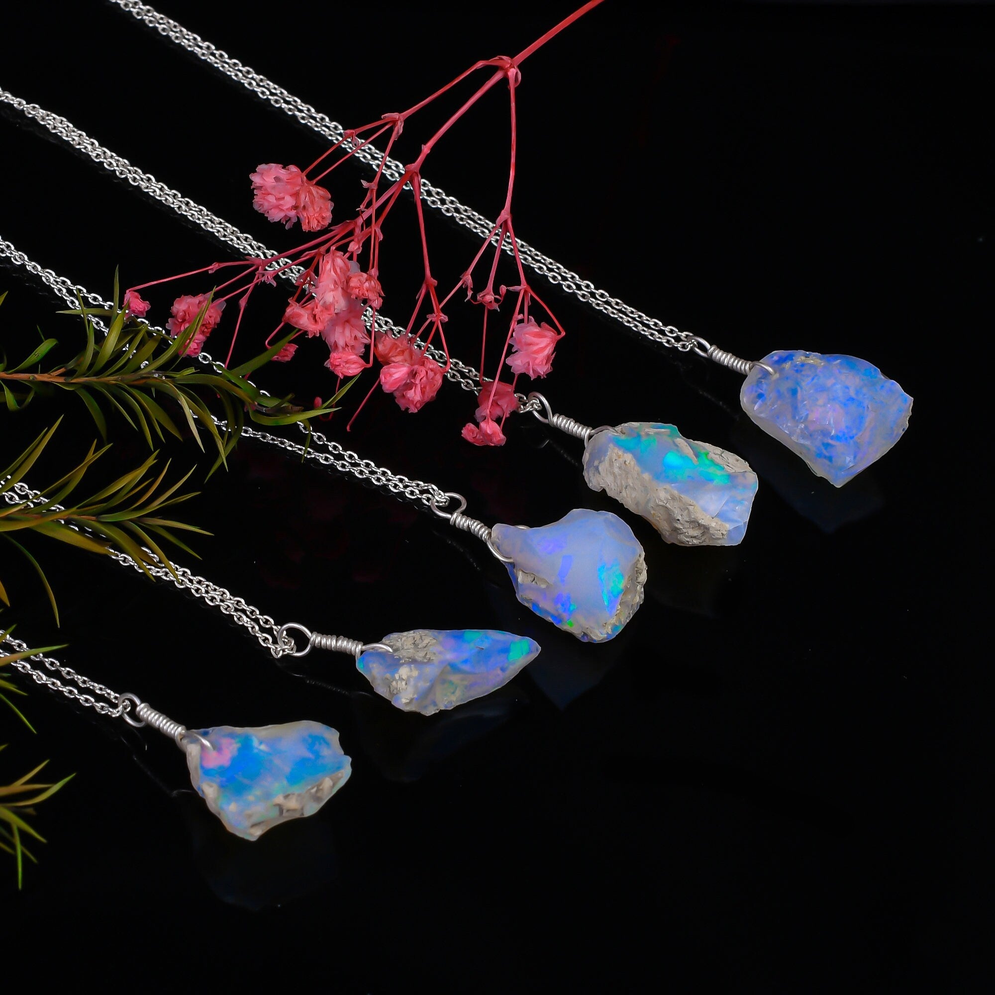 Natural Raw Ethiopian Opal Pendant in Rough shape