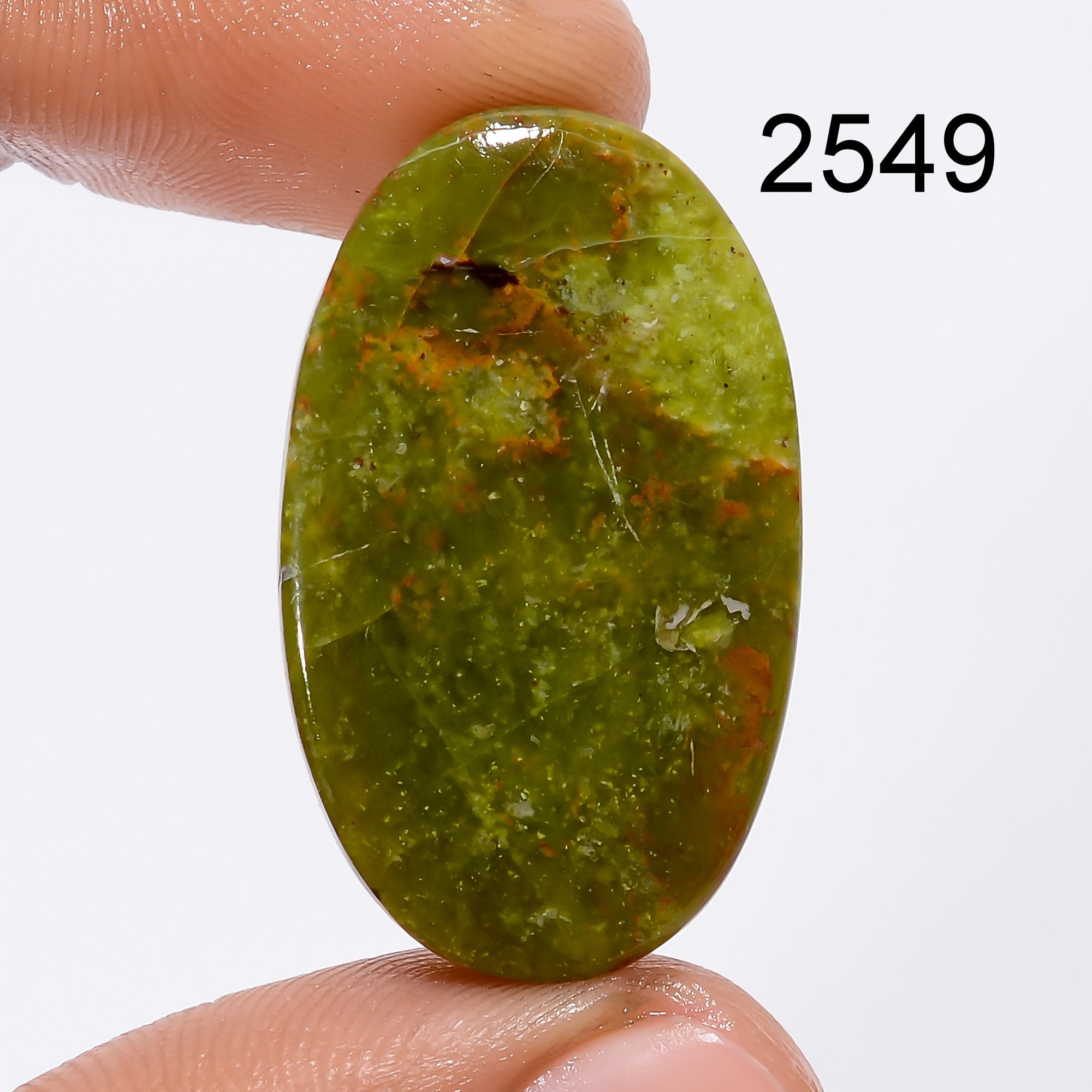 AAA Green Opal Cabochon, Loose Gemstone, Jewelry Making Supply - image 2