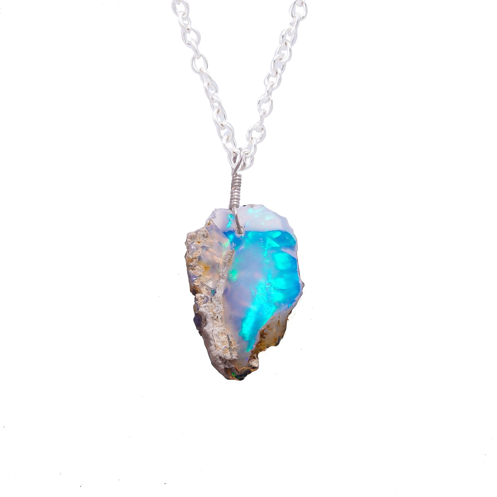 Raw Ethiopian Opal Pendant Approx. 12 mm to 18 mm size
