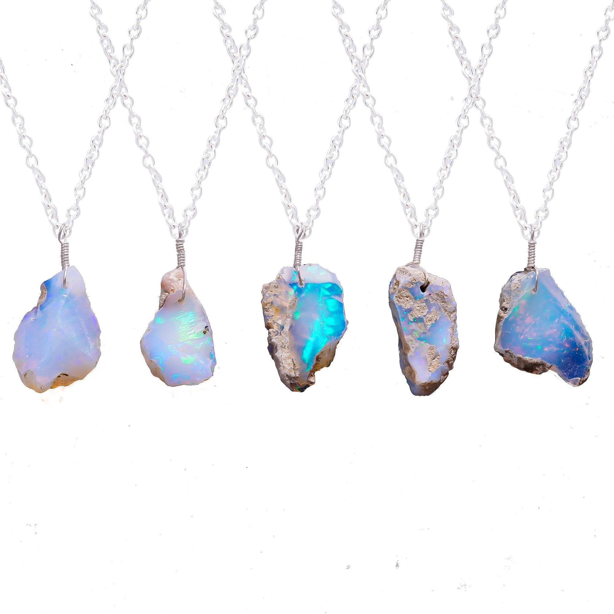 Raw Ethiopian Opal Pendant in Fire Opal Tones