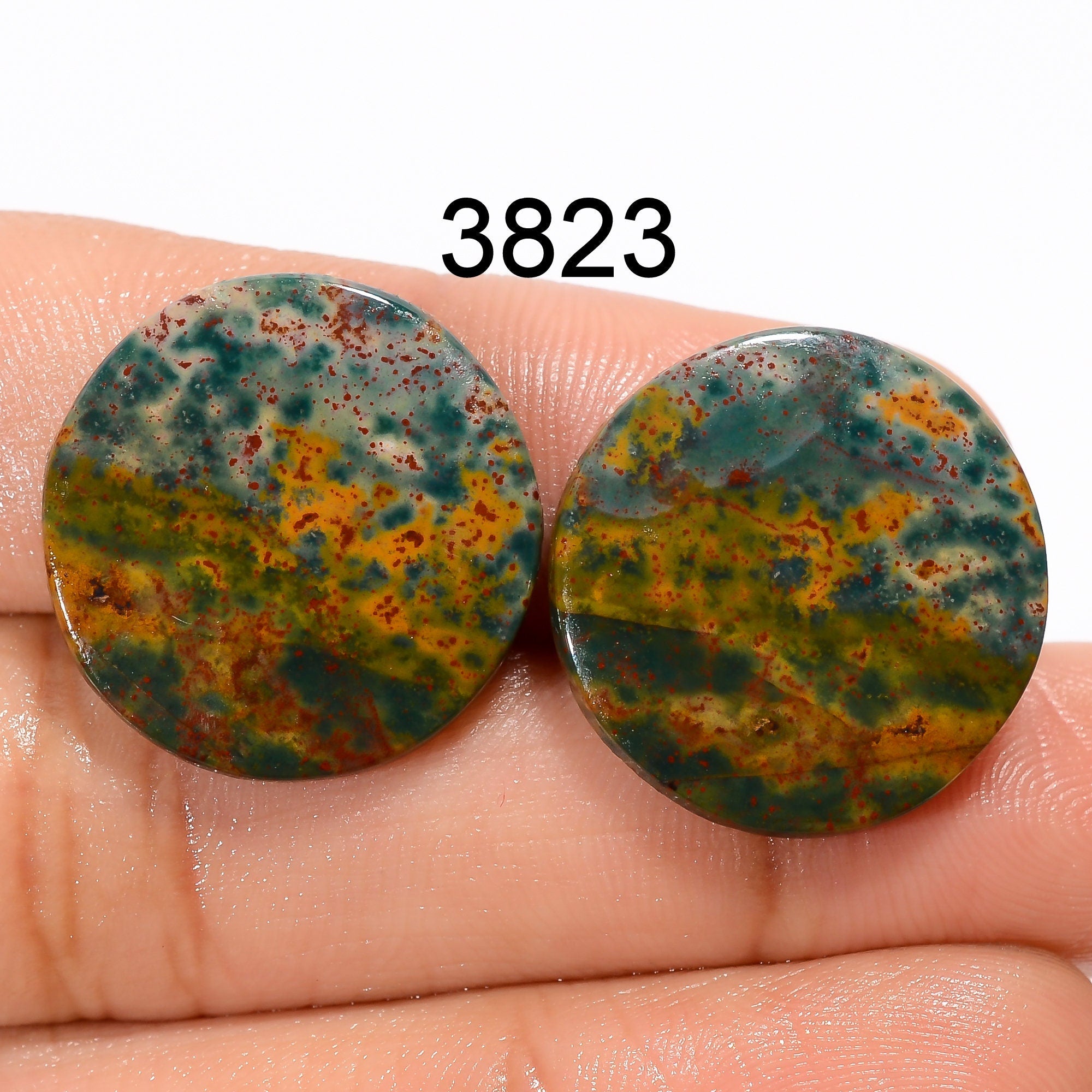 AAA Bloodstone Cabochon Pair: Natural Gemstone for Jewelry Making - image 4