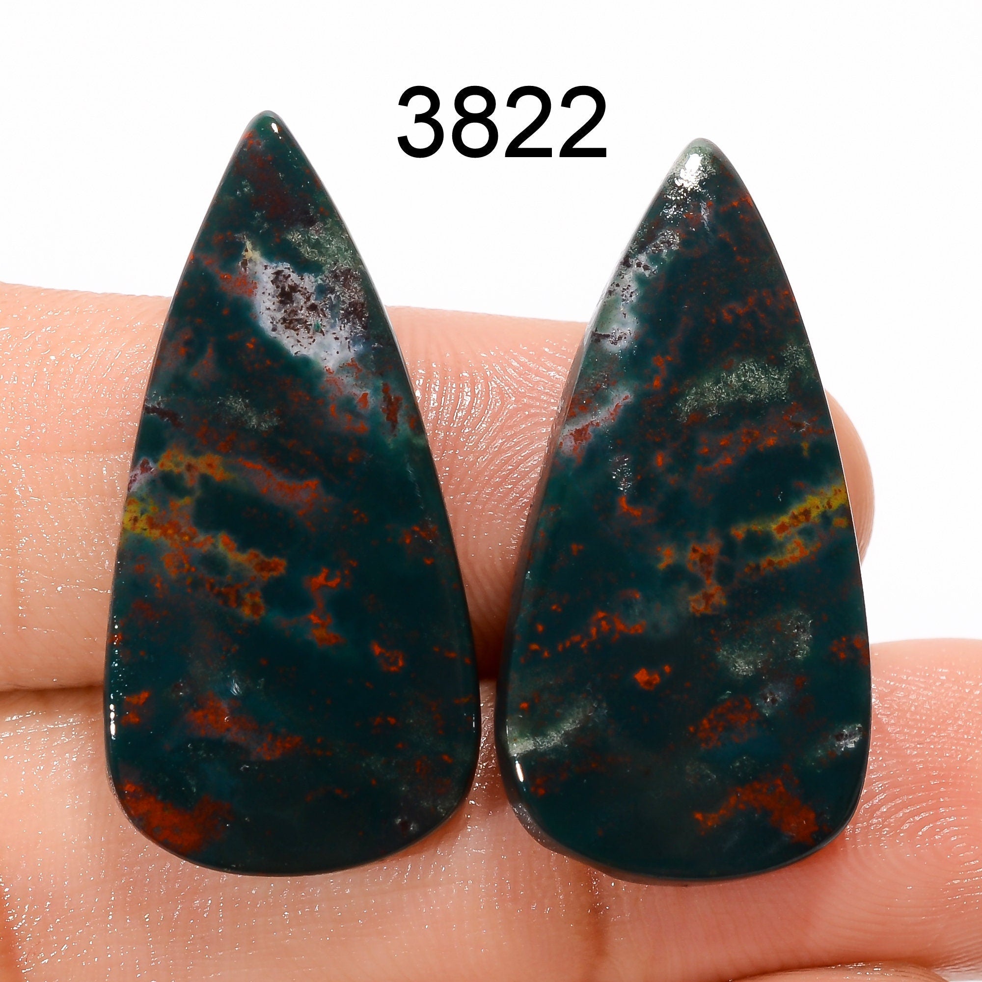AAA Bloodstone Cabochon Pair: Natural Gemstone for Jewelry Making - image 3