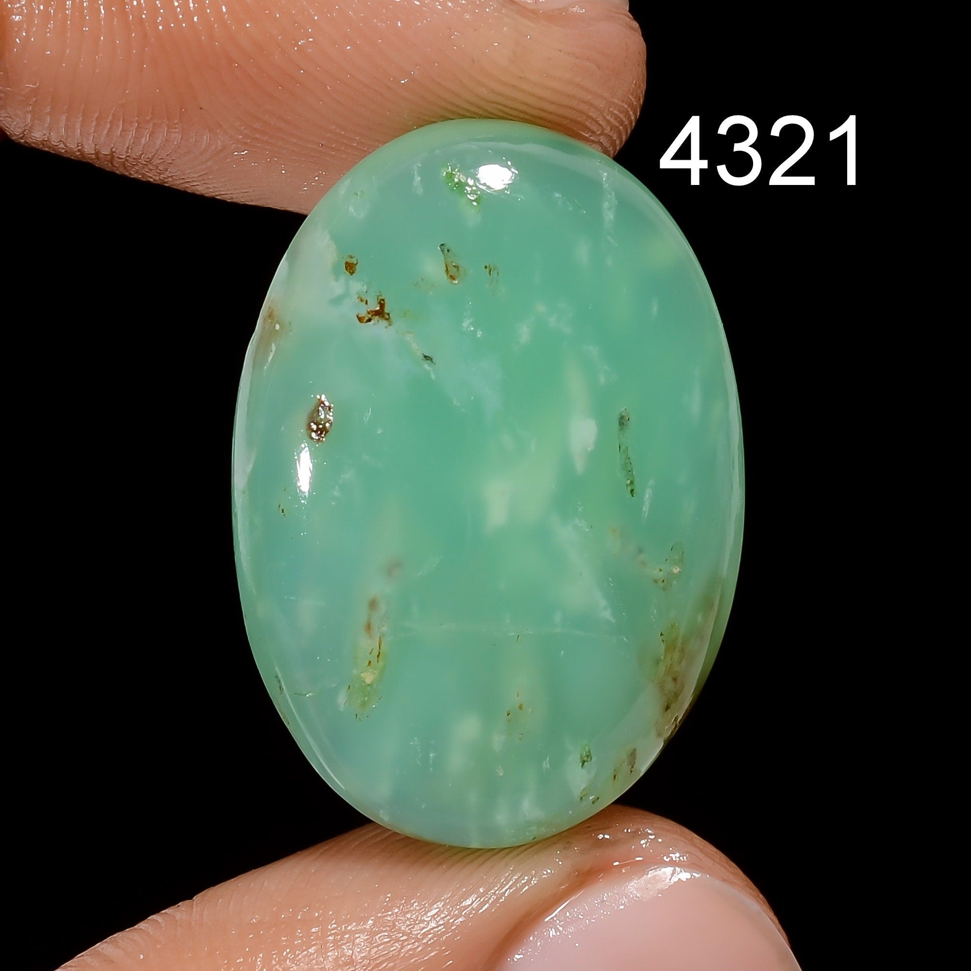 Natural Green Chrysoprase Cabochon, Loose Gemstone, Jewelry Making - image 4