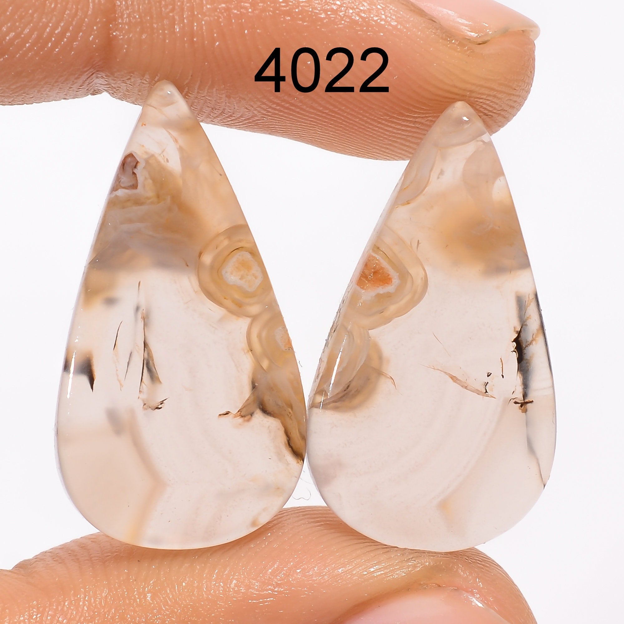 AAA Turkish Stick Agate Gemstone Pair, Designer Cabochons