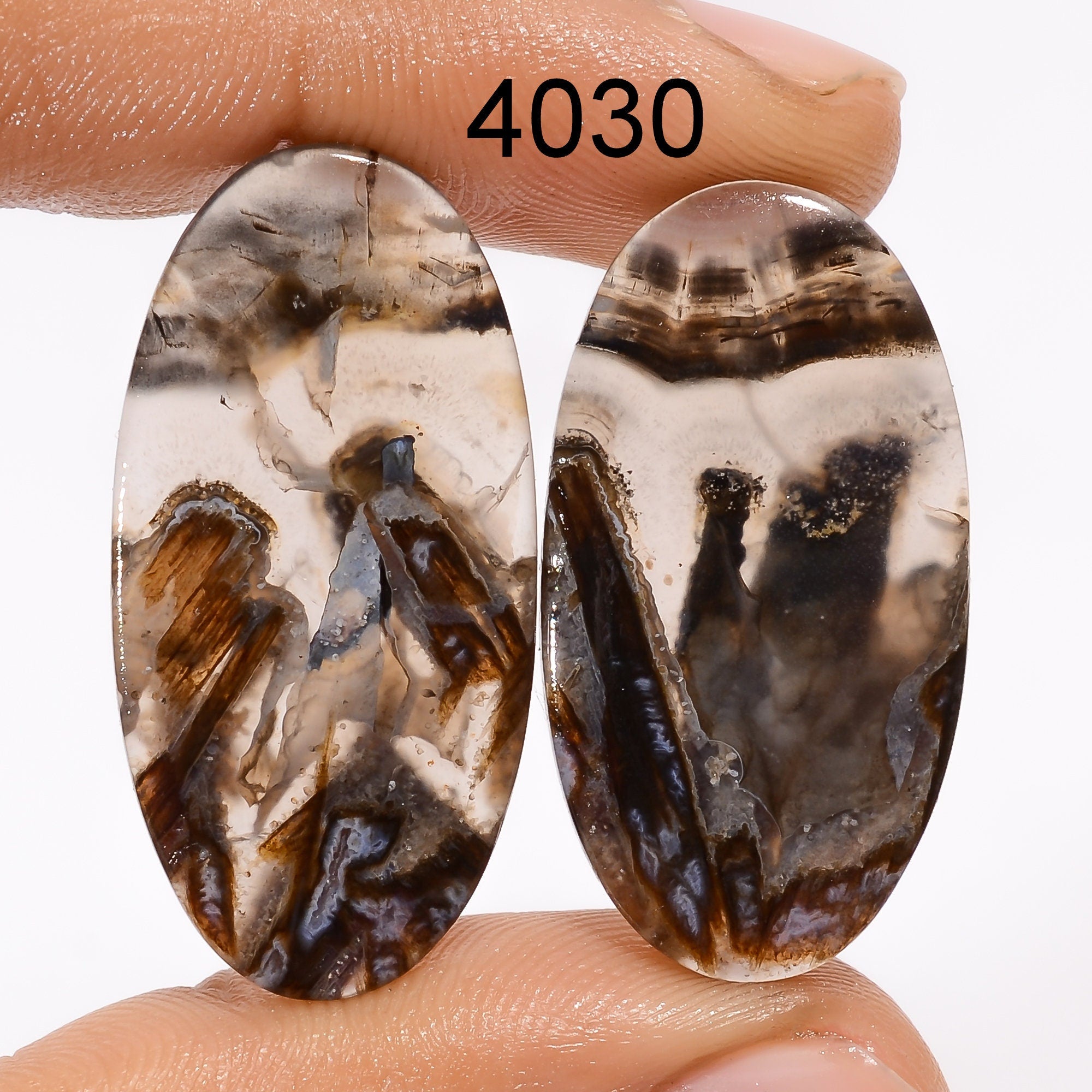 AAA Turkish Stick Agate Gemstone Pair, Mix Shape Cabochons
