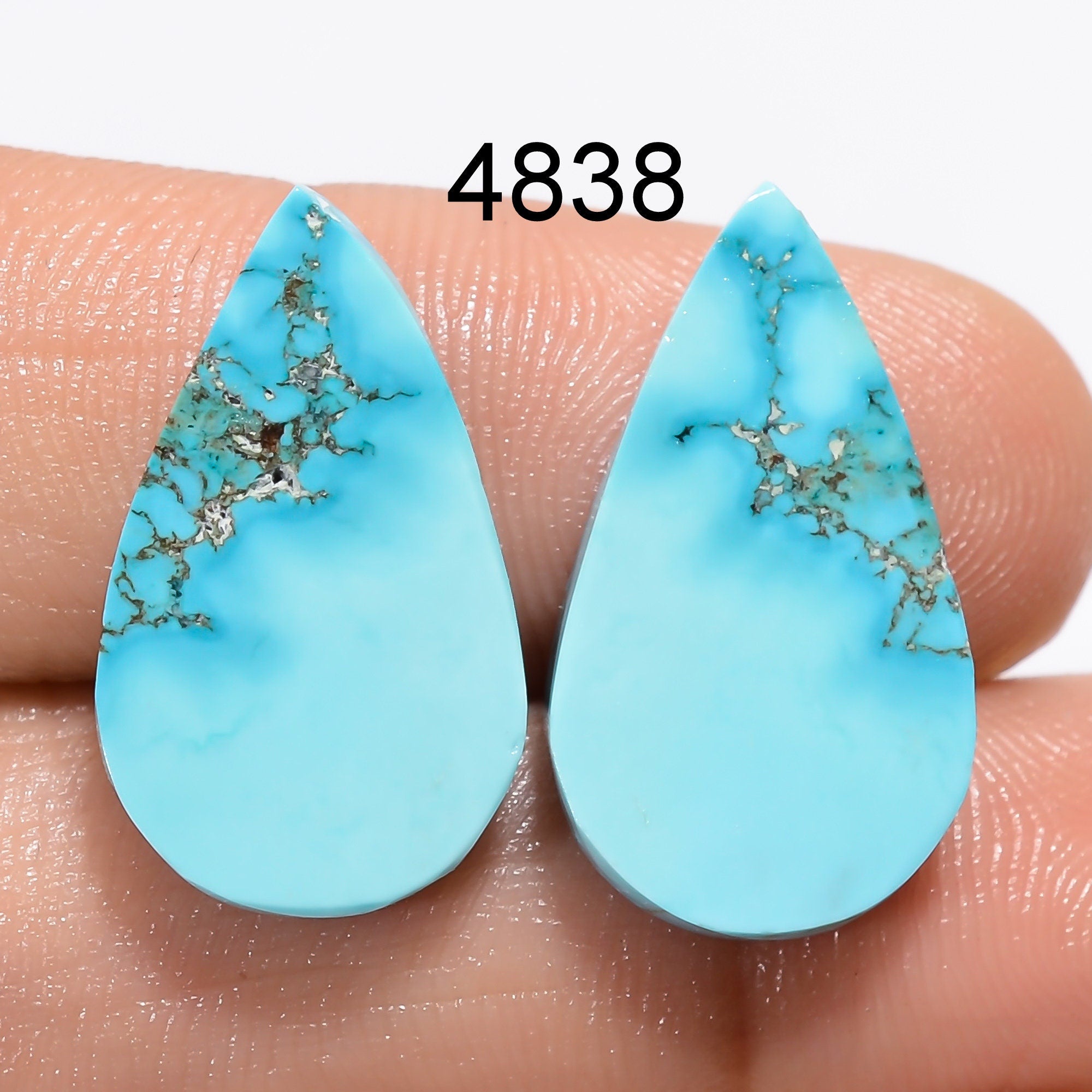 Blue Turquoise Gemstone Pair, Designer Matched Turquoise Pair Gemstone Earring, Loose Gemstone For Jewelry Making Supply