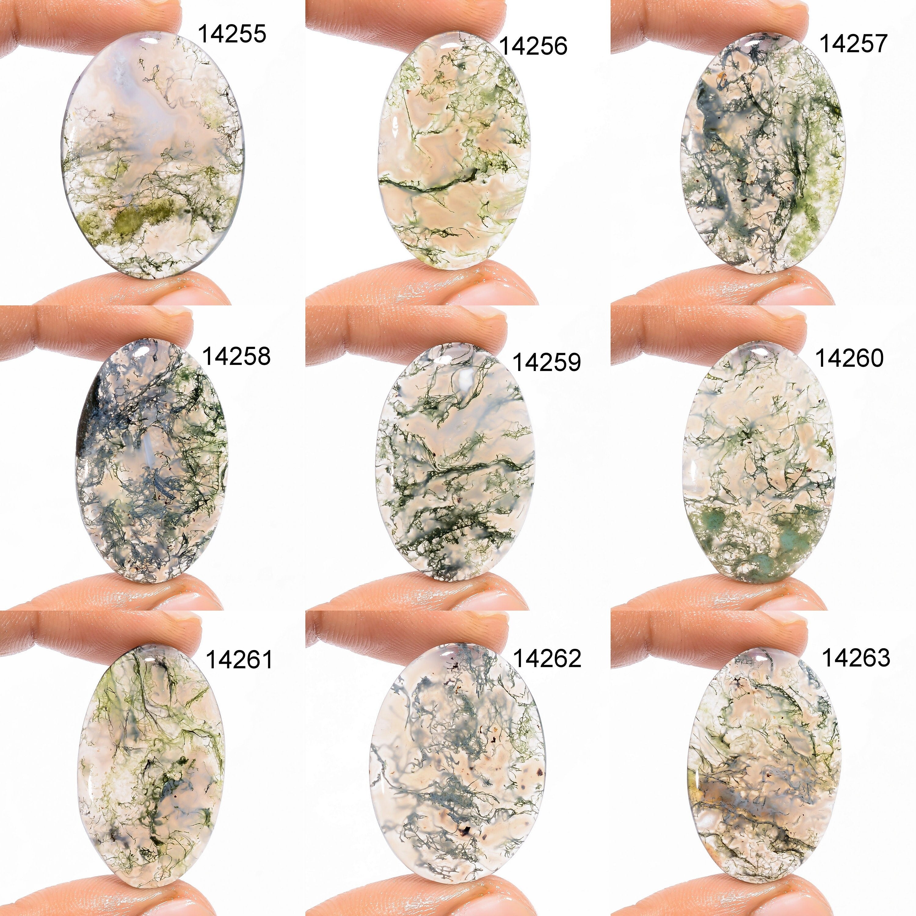 Natural Moss Agate Cabochon, Designer Crystal for Jewelry Making - image 2