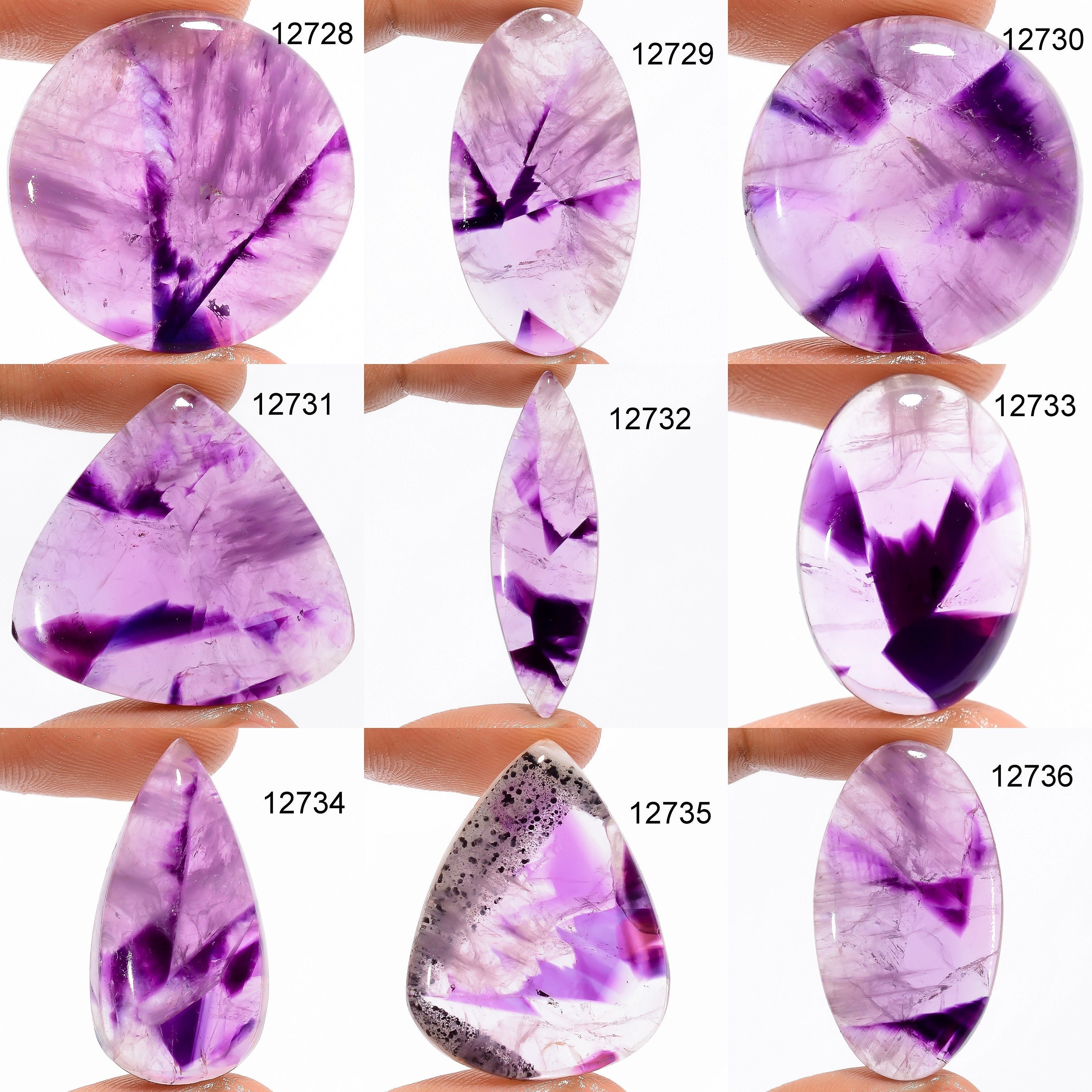Natural Trapiche Amethyst Gemstone Cabochon, Star Chevron Amethyst. - image 2