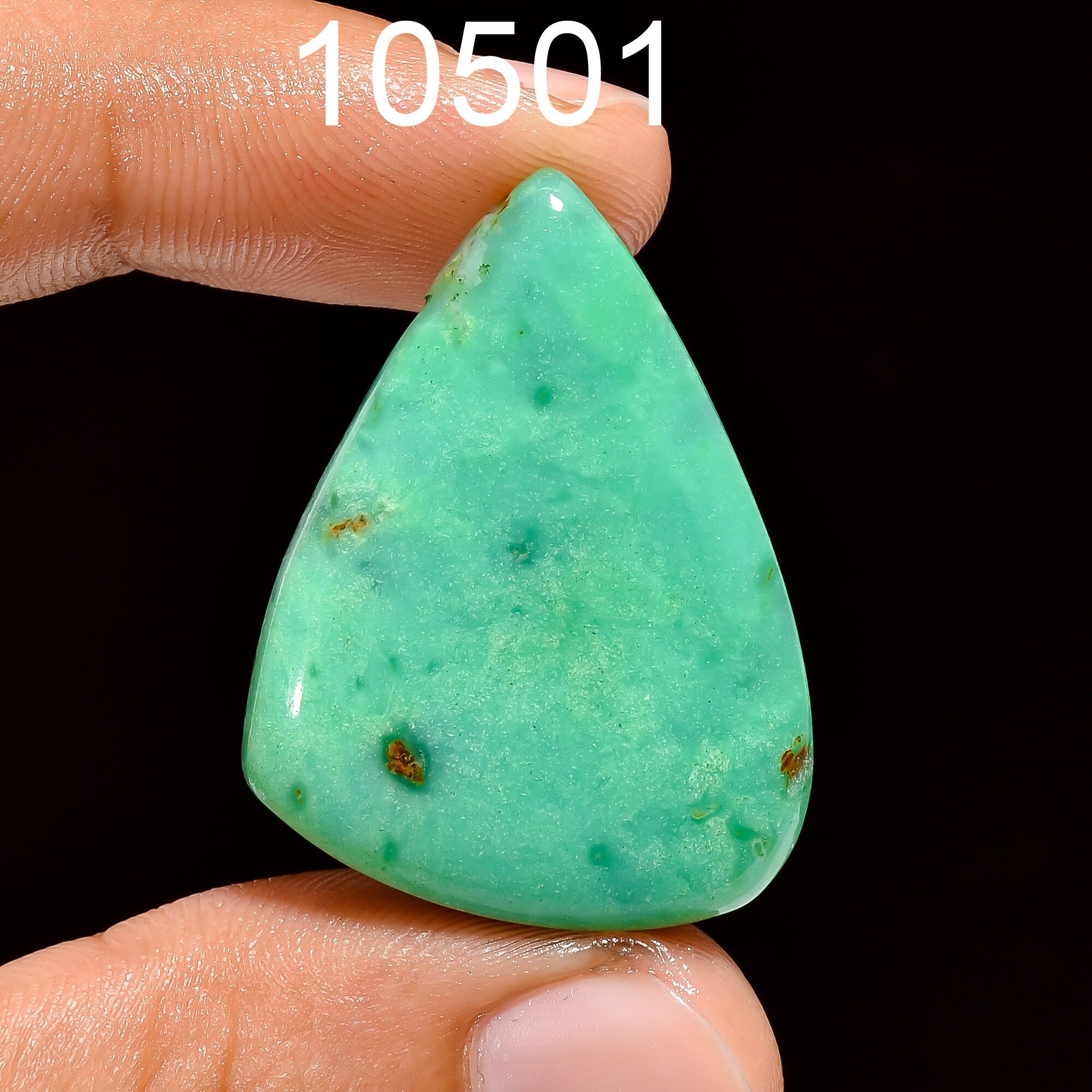 Natural Chrysoprase Cabochon: Green Gemstone for Jewelry Making - image 3