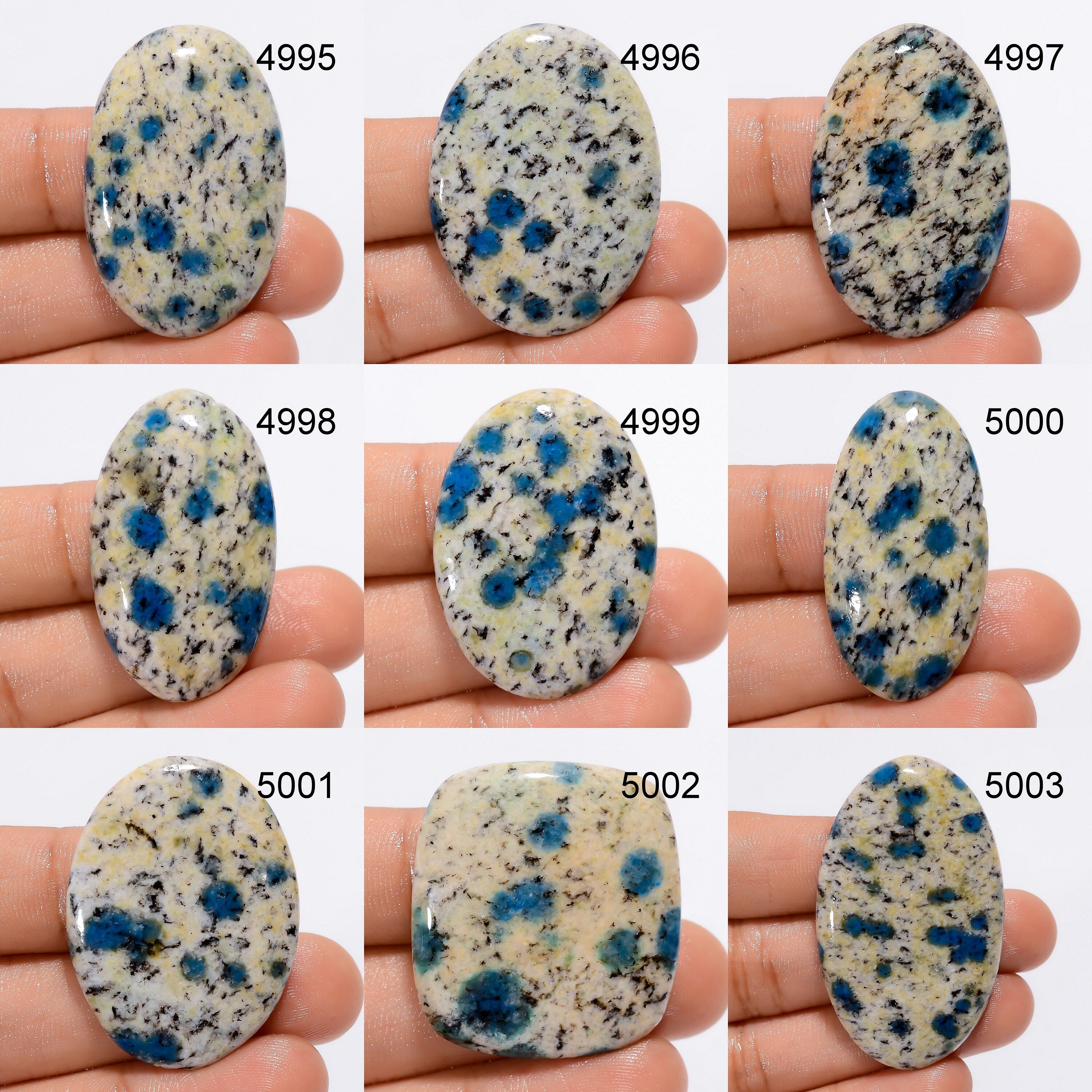 K2 Azurite Granite Cabochon, Natural Gemstone, Oval Stone for Jewelry Making - image 3