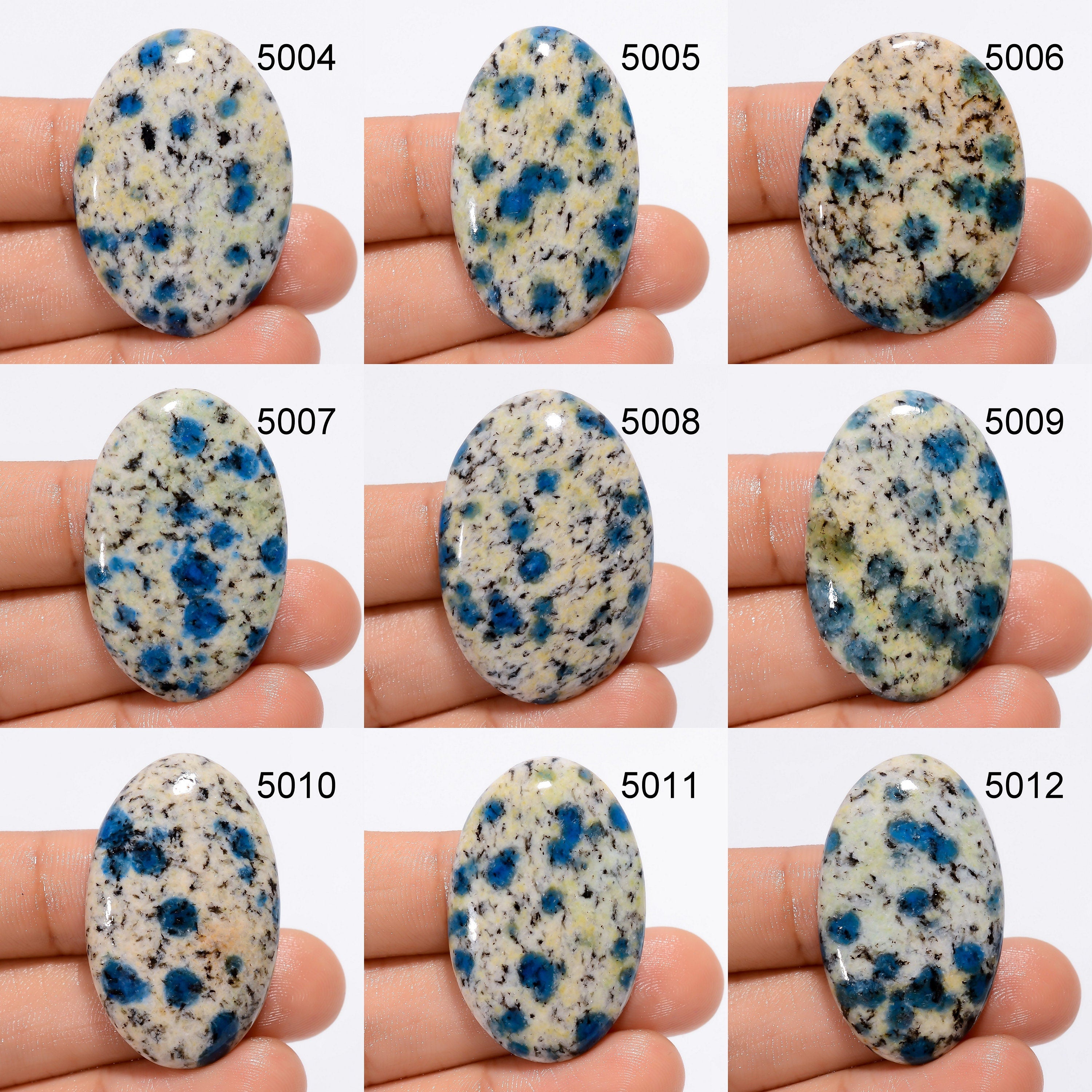 K2 Azurite Granite Cabochon, Natural Gemstone, Oval Stone for Jewelry Making - image 4