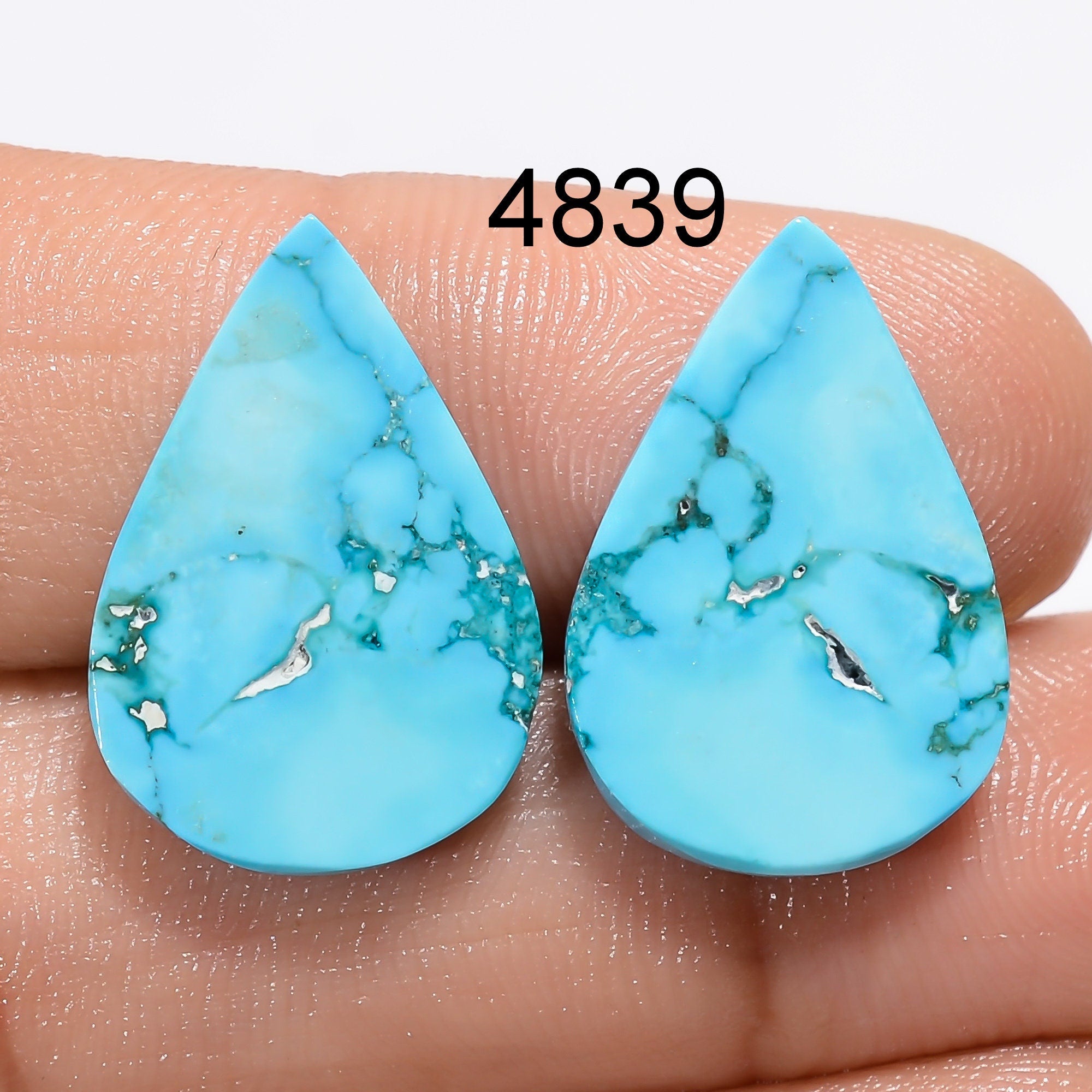 Blue Turquoise Gemstone Pair, Designer Matched Turquoise Pair Gemstone Earring, Loose Gemstone For Jewelry Making Supply
