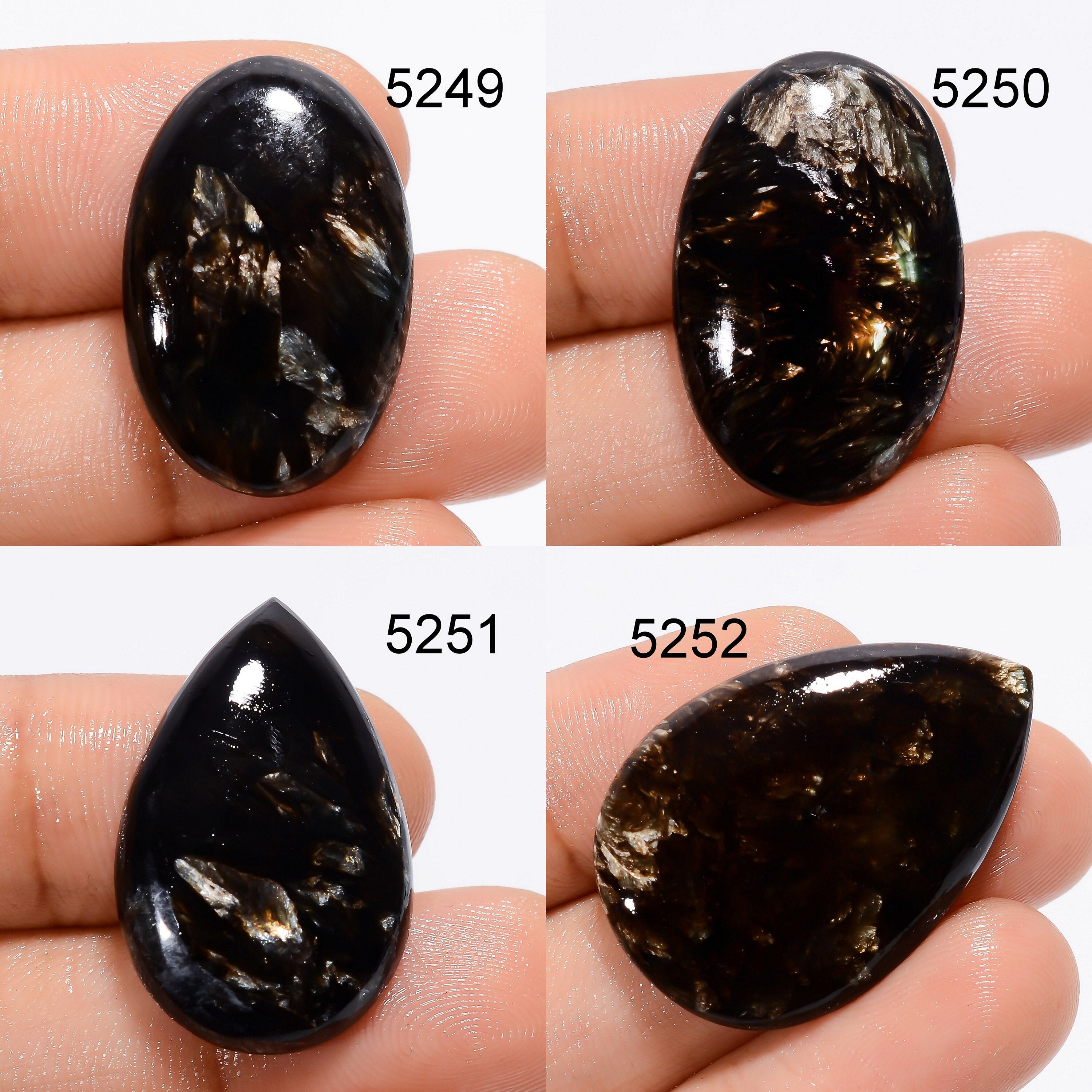 Golden Seraphinite Gemstone Cabochon, Designer Crystal Gemstone, DIY-ART-CRAFTS Pendant Necklace Jewelry making supply,  - image 2