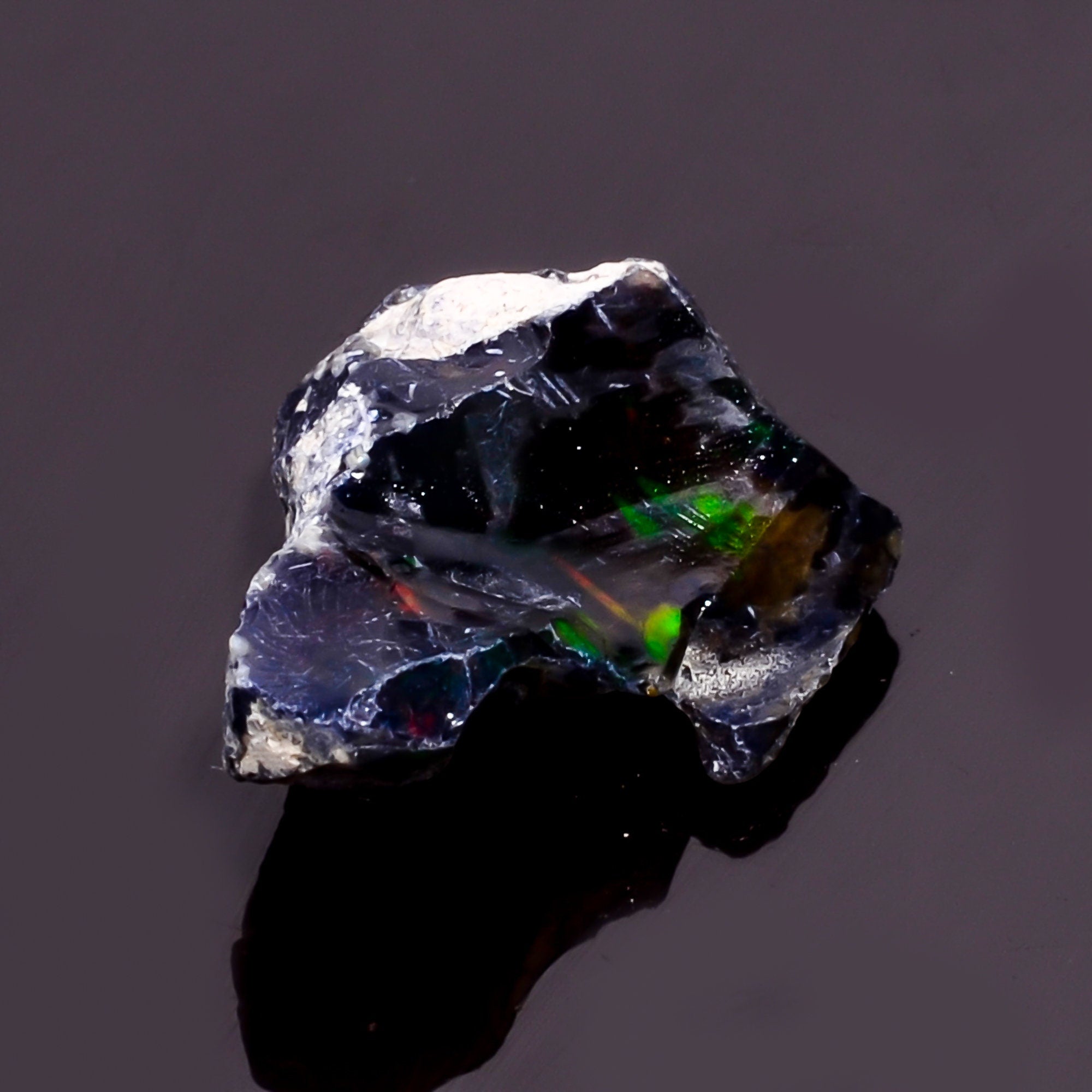 Natural Ethiopian Black Opal Rough, Fire Play Gemstone, Jewelry Making Supply. - image 2