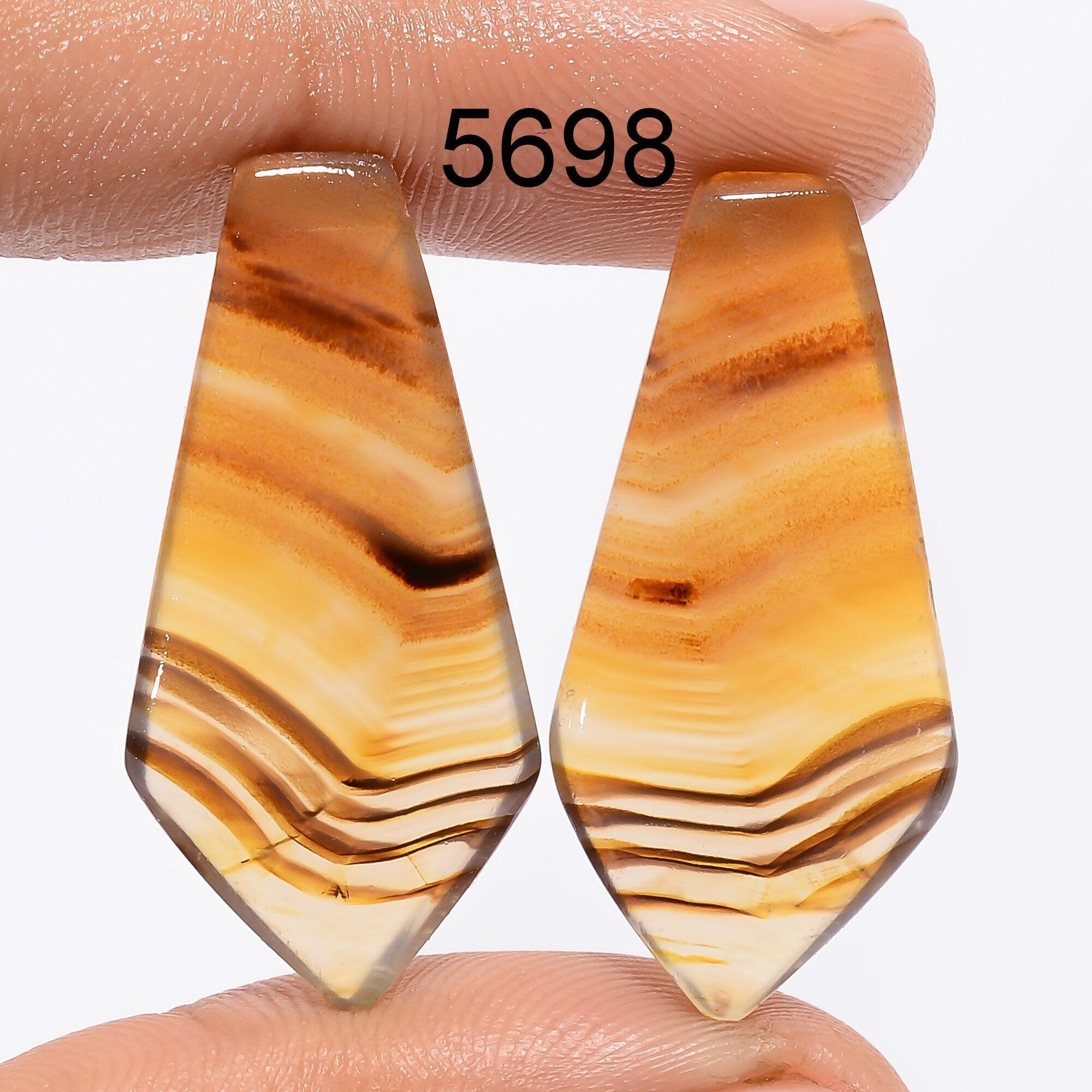 Montana Agate Pair Gemstone, Multi Color Montana Agate Pair Cabochon, Natural Designer Gemstone Matched Earring Pair For
