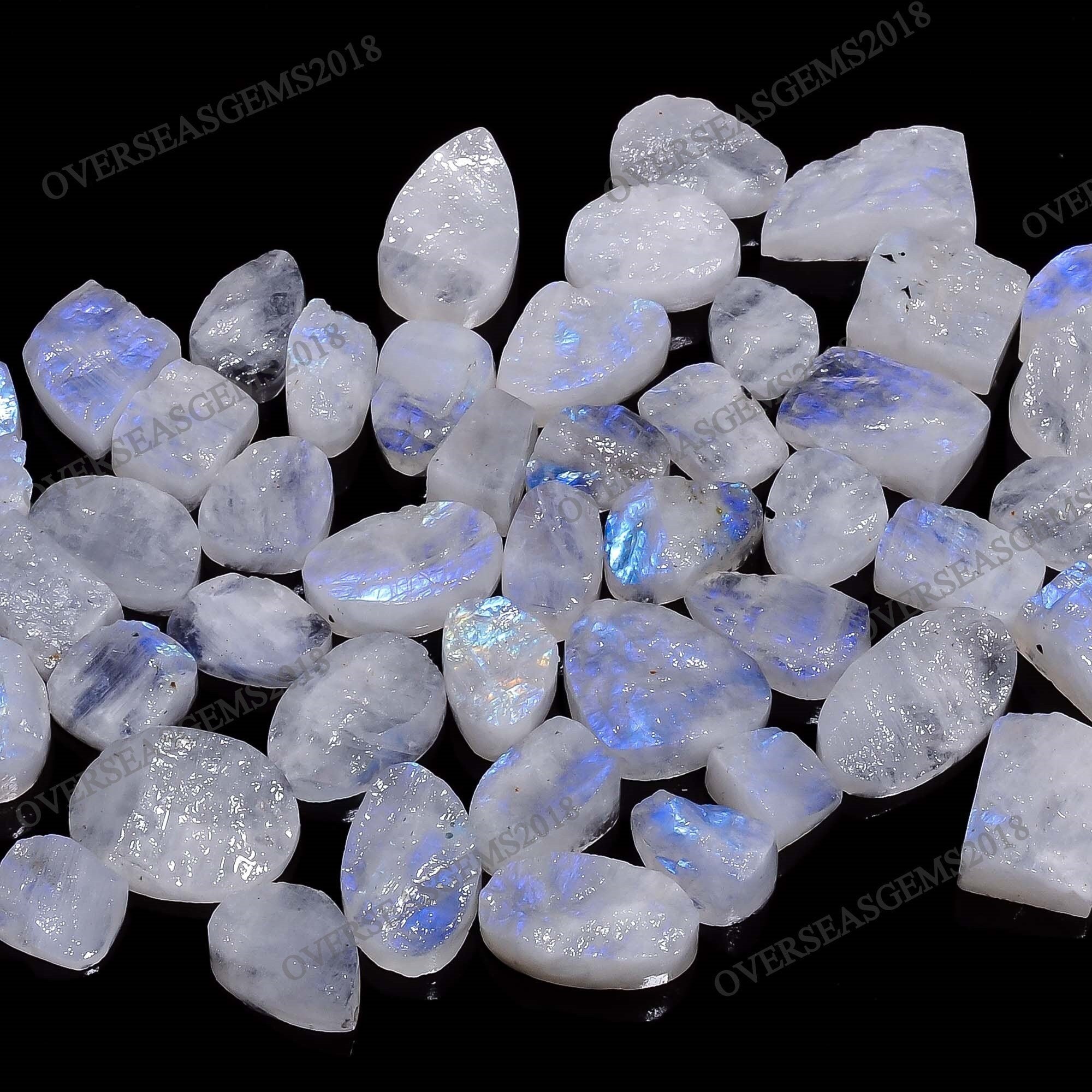 Rainbow Moonstone Druzy Gemstone Lot: Raw Crystal Jewelry Making Supply