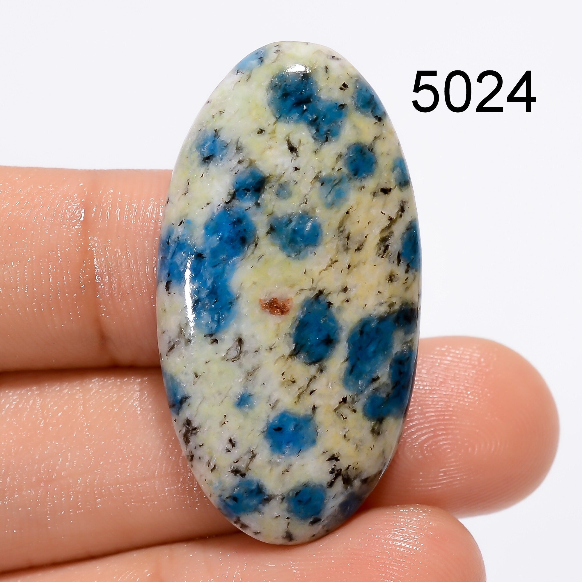K2 Azurite Granite Cabochon, Natural Gemstone, Oval Stone for Jewelry Making - image 6