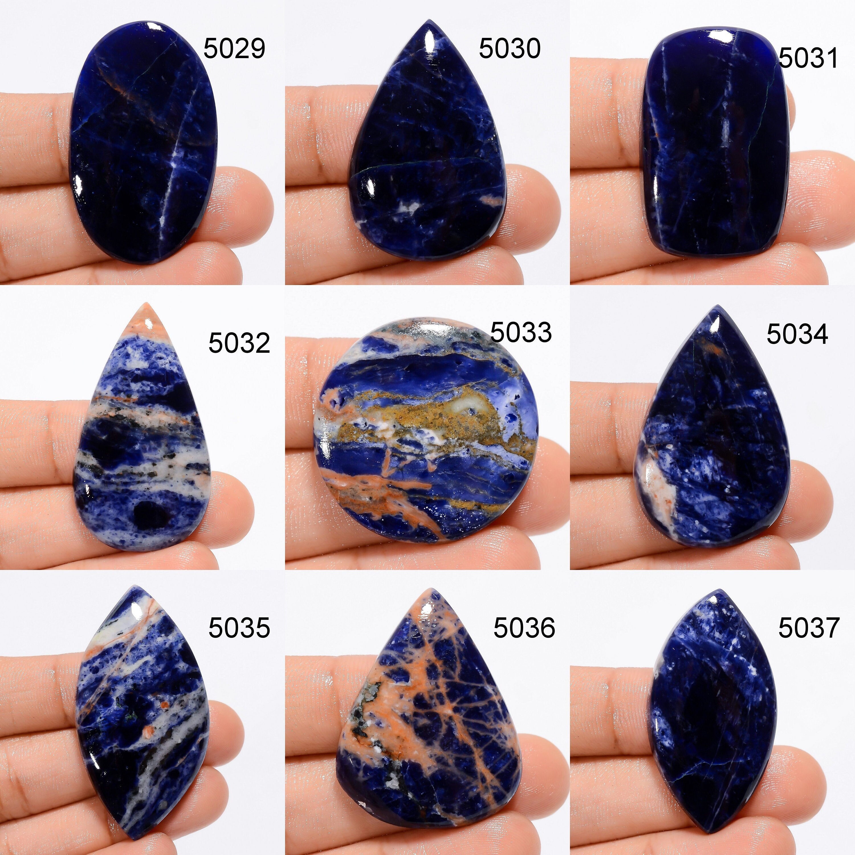 AAA Blue Sodalite Gemstone Cabochon, Loose Stone for Jewelry Making. - image 2