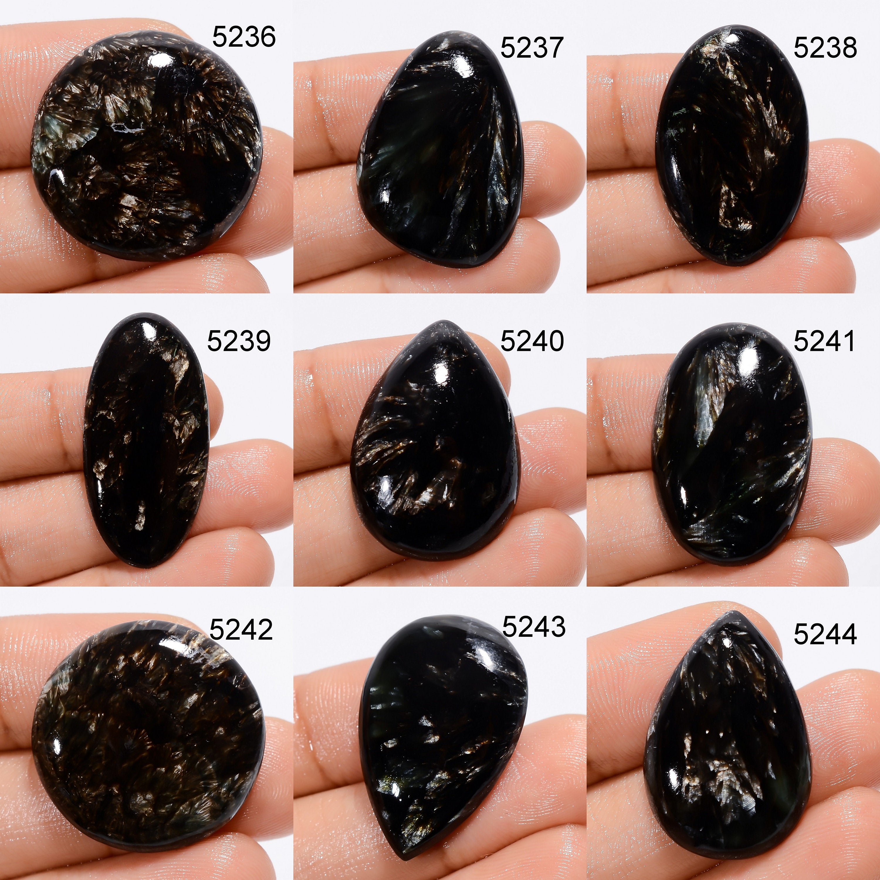 AAA Golden Seraphinite Gemstone Cabochon, DIY Jewelry - image 3