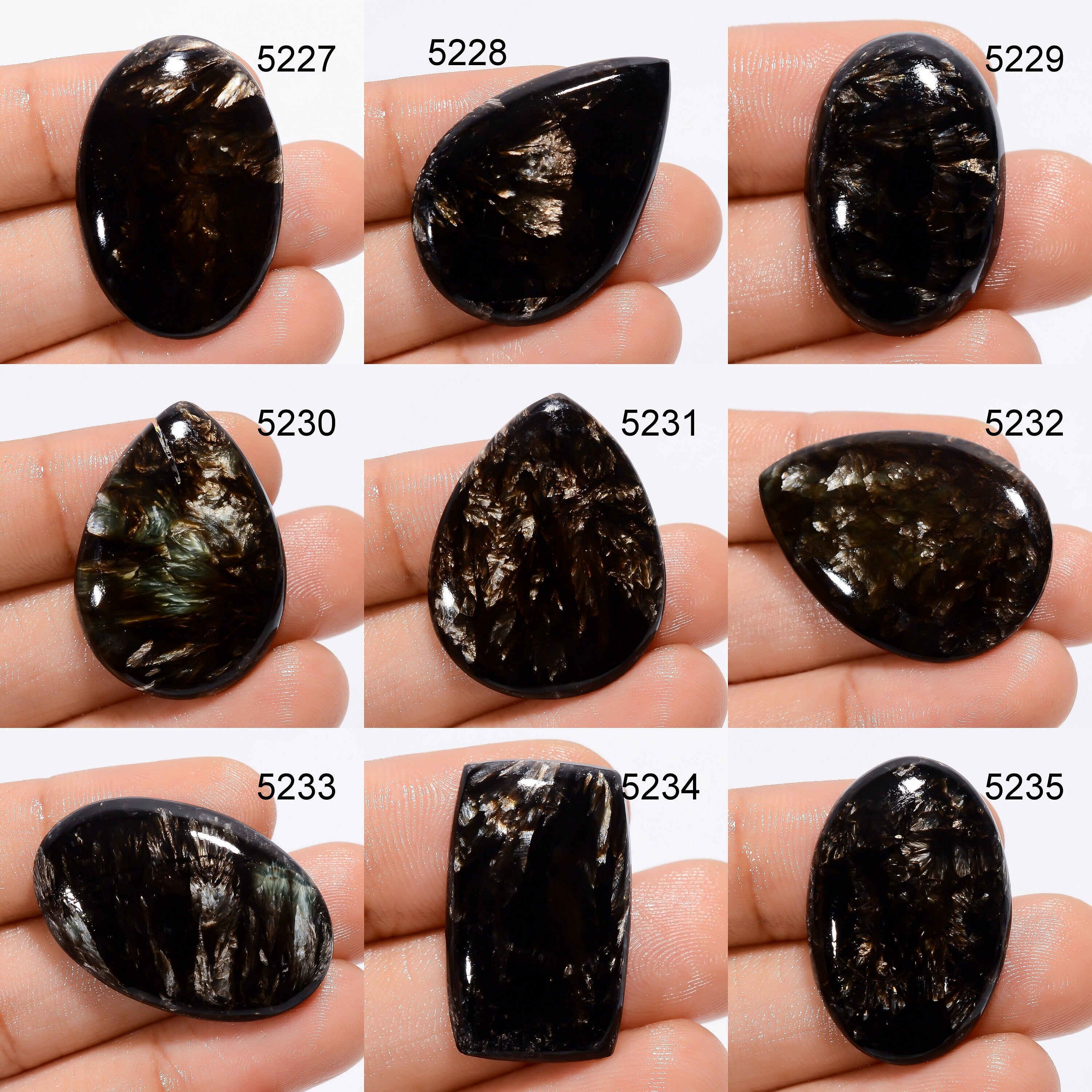 AAA Golden Seraphinite Gemstone Cabochon, DIY Jewelry - image 2