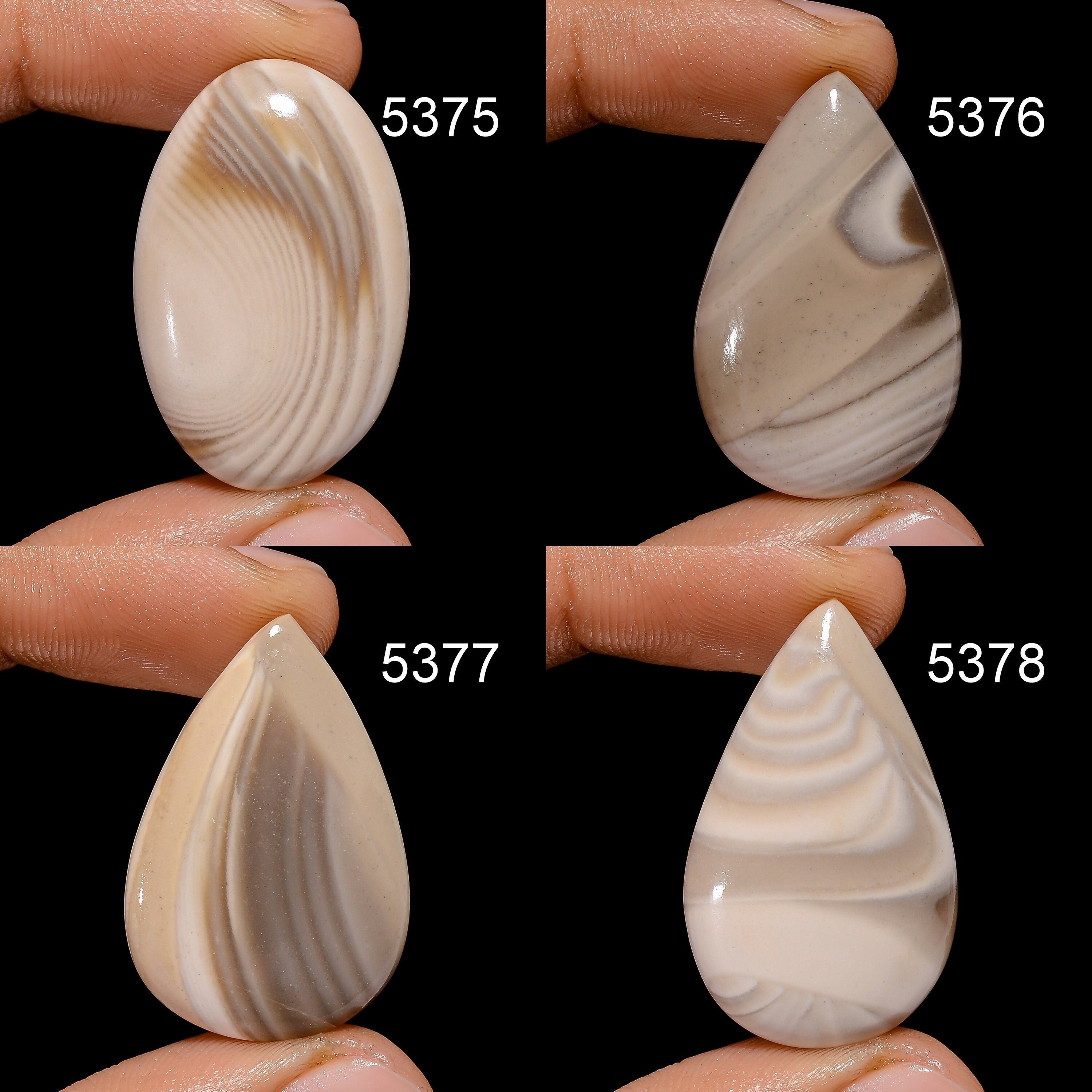 Natural Flint Stone Cabochon Gemstone for Jewelry Making, AAA Quality Pendant Supply - image 4