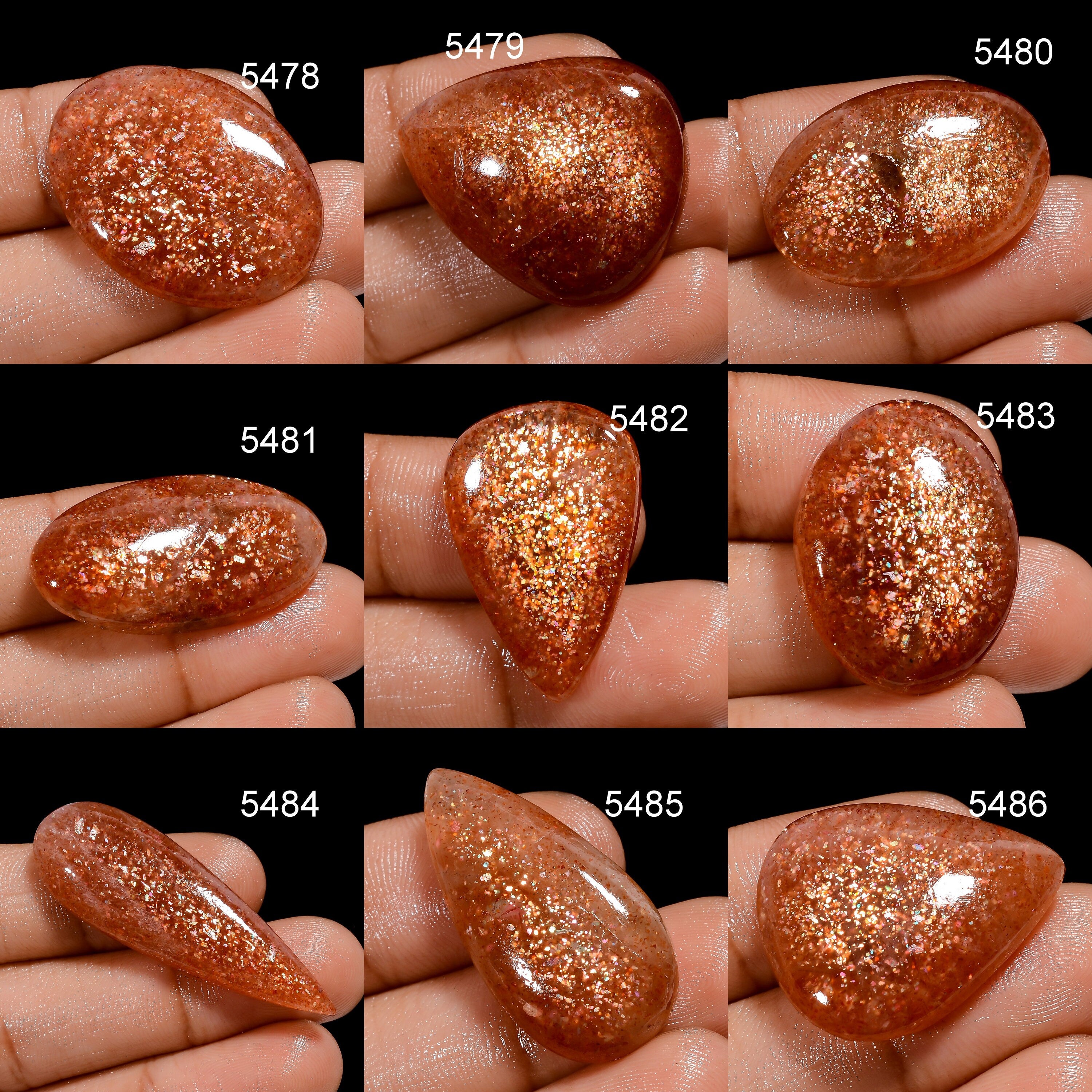 Natural Sunstone Cabochon, AAA Quality Loose Gemstone - image 5