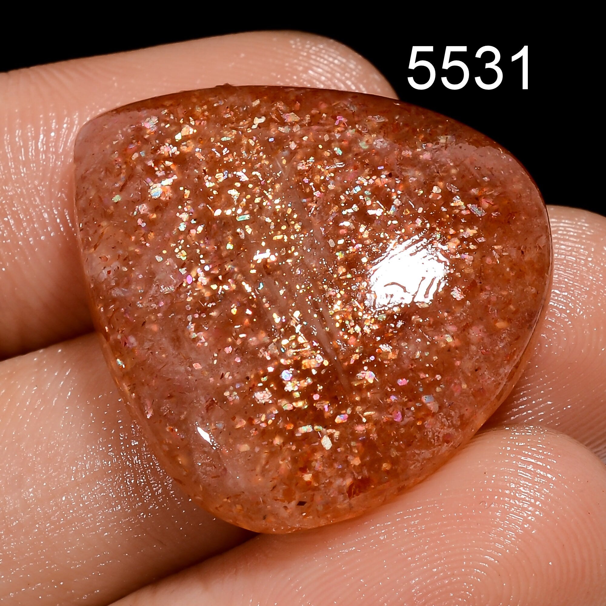 Natural Sunstone With Iolite Cabochon Gemstone, Designer Sunstone With Iolite Loose Gemstone For Pendant Necklace Jewelr - image 3