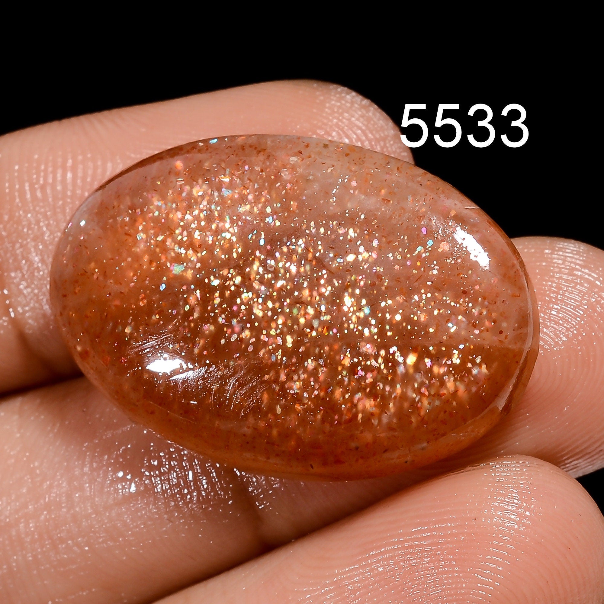 Natural Sunstone With Iolite Cabochon Gemstone, Designer Sunstone With Iolite Loose Gemstone For Pendant Necklace Jewelr - image 4