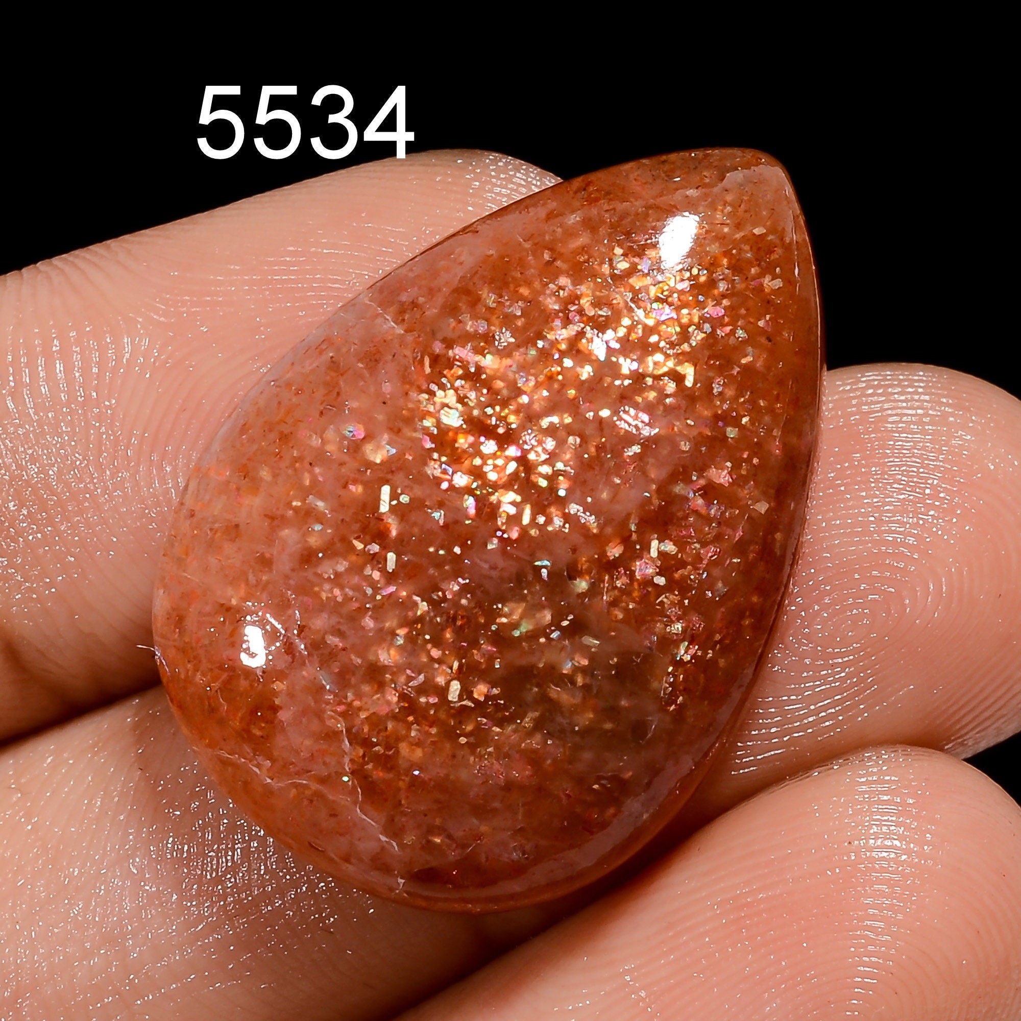 Natural Sunstone With Iolite Cabochon Gemstone, Designer Sunstone With Iolite Loose Gemstone For Pendant Necklace Jewelr - image 5