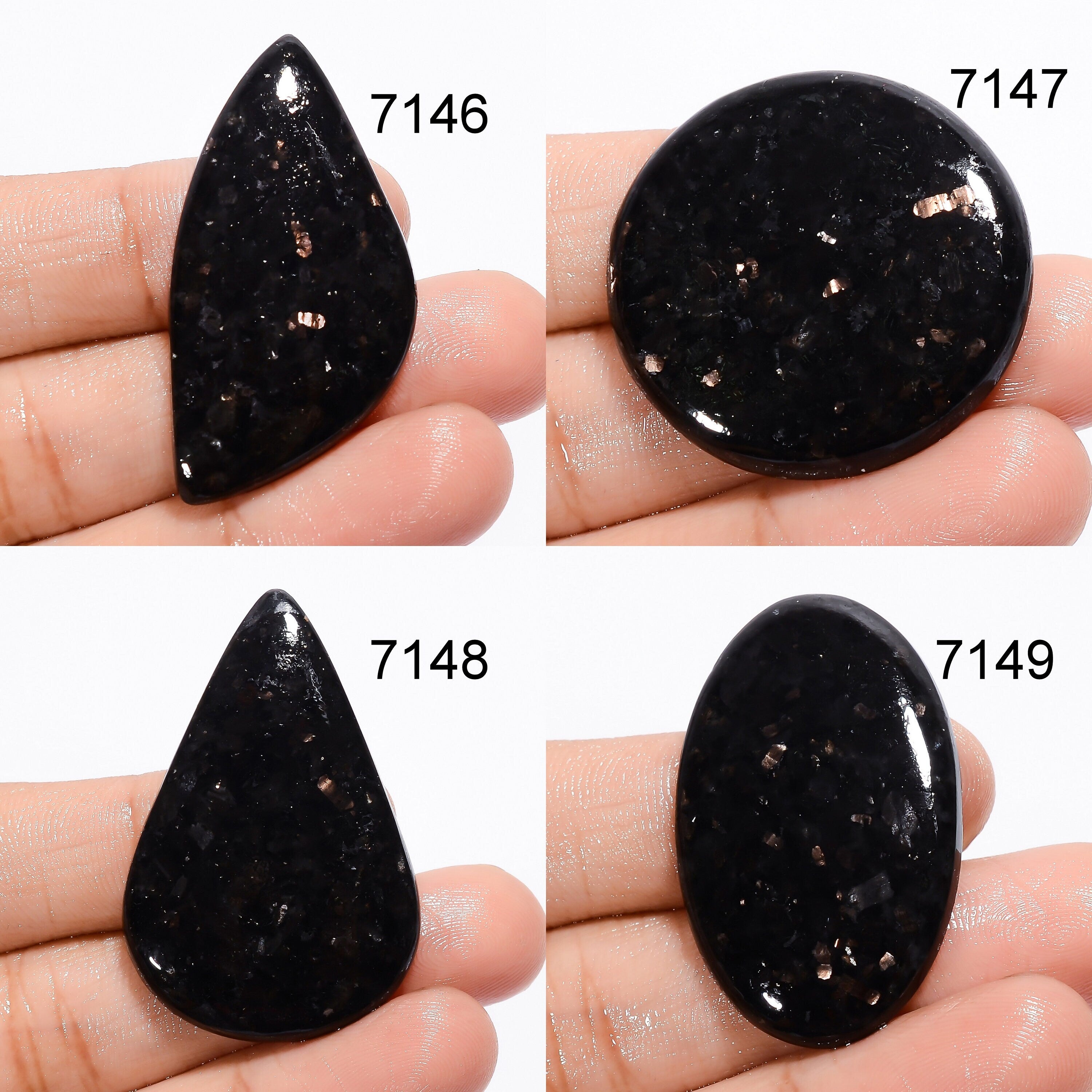 Golden Nuummite Gemstone, Mix Polished Loose Golden Nuummite Crystal Gemstone, Pendant Necklace Jewelry making supply, C - image 2