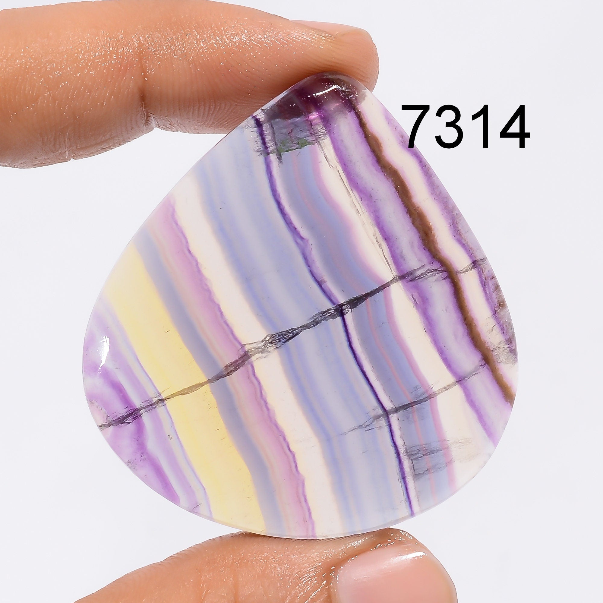 Natural Rainbow Fluorite Gemstone Cabochon, Mix Shape Jewelry Making Supply. - image 5