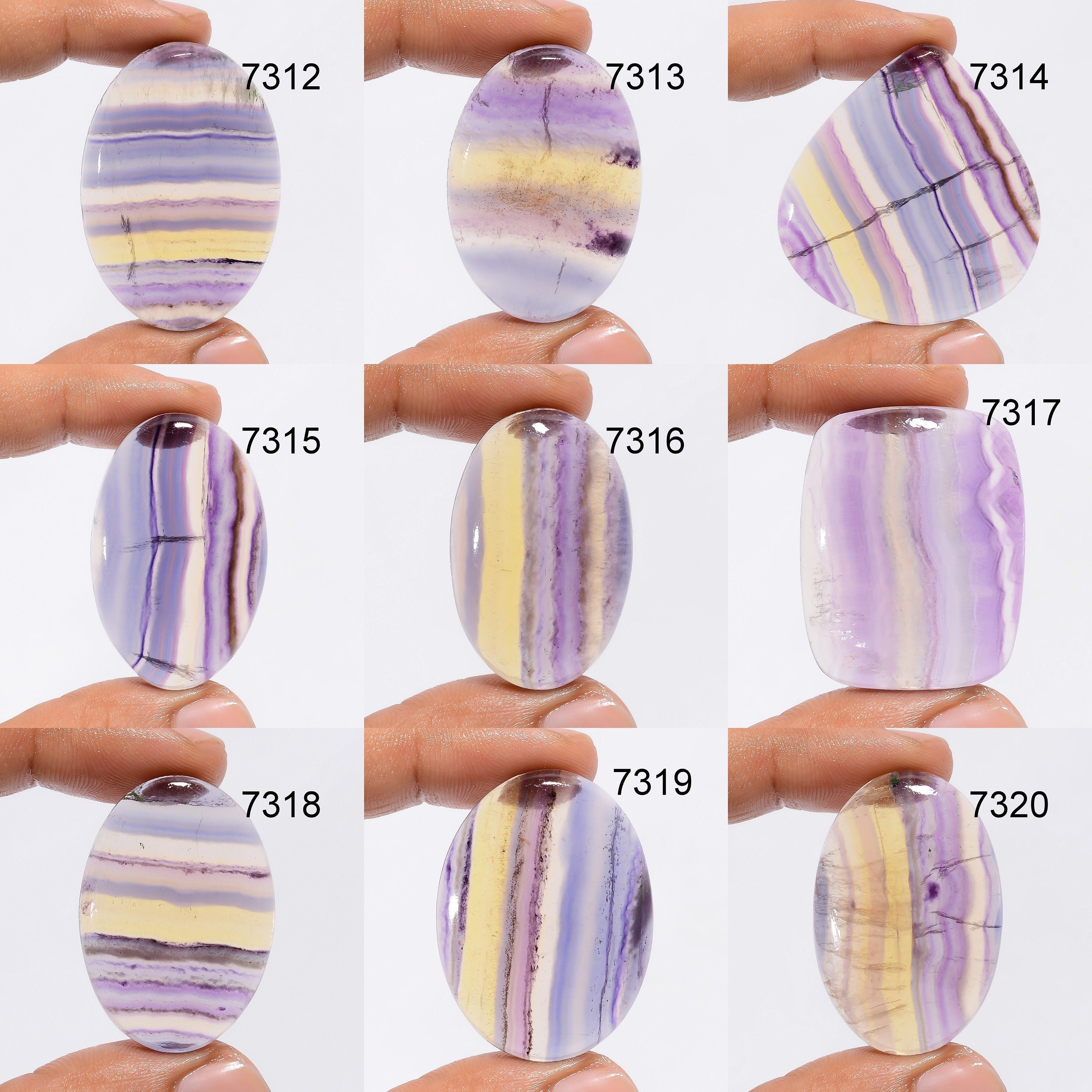Natural Rainbow Fluorite Gemstone Cabochon, Mix Shape Jewelry Making Supply. - image 2