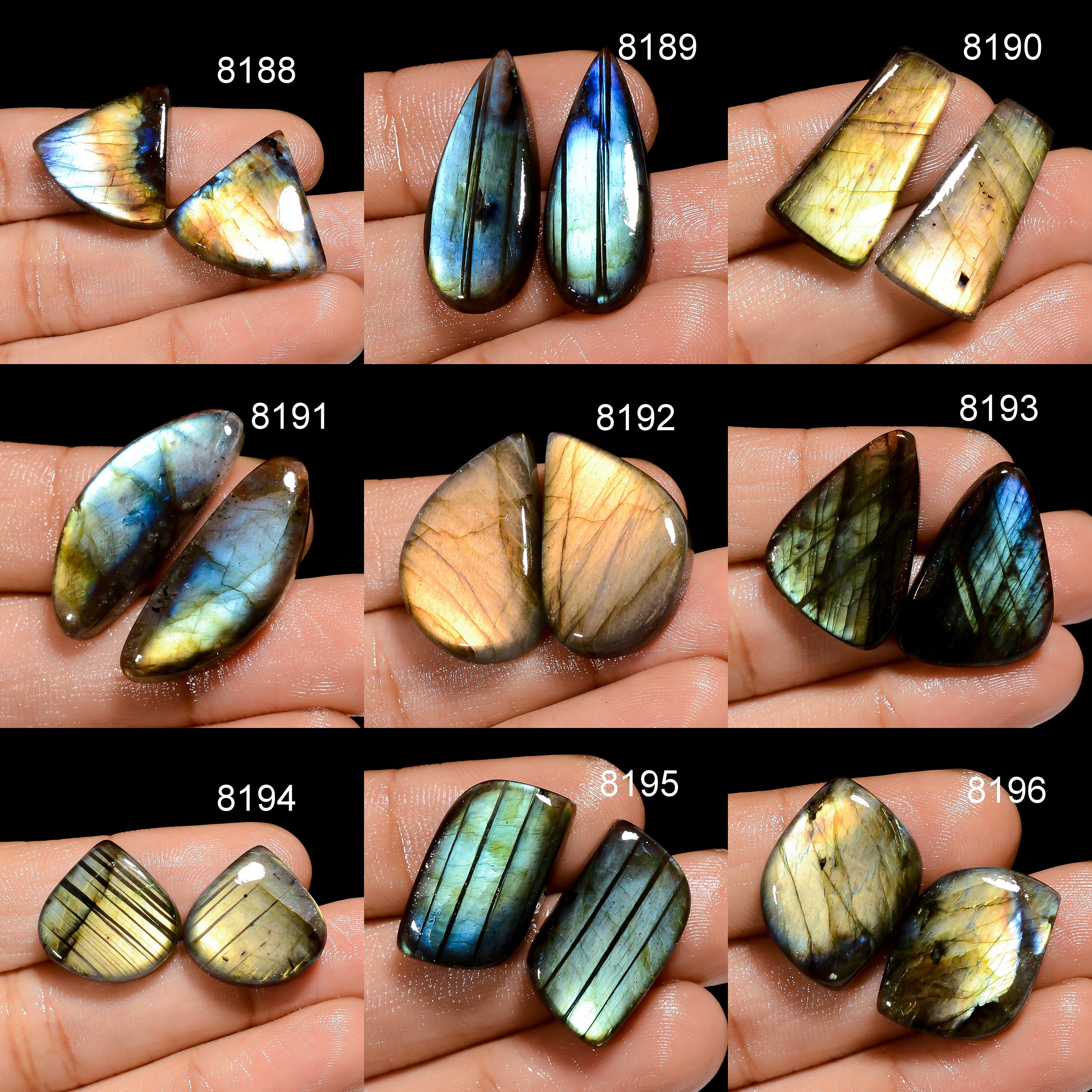 AAA Natural Labradorite Cabochons Matched Pair Gemstone for Jewelry Making - image 6