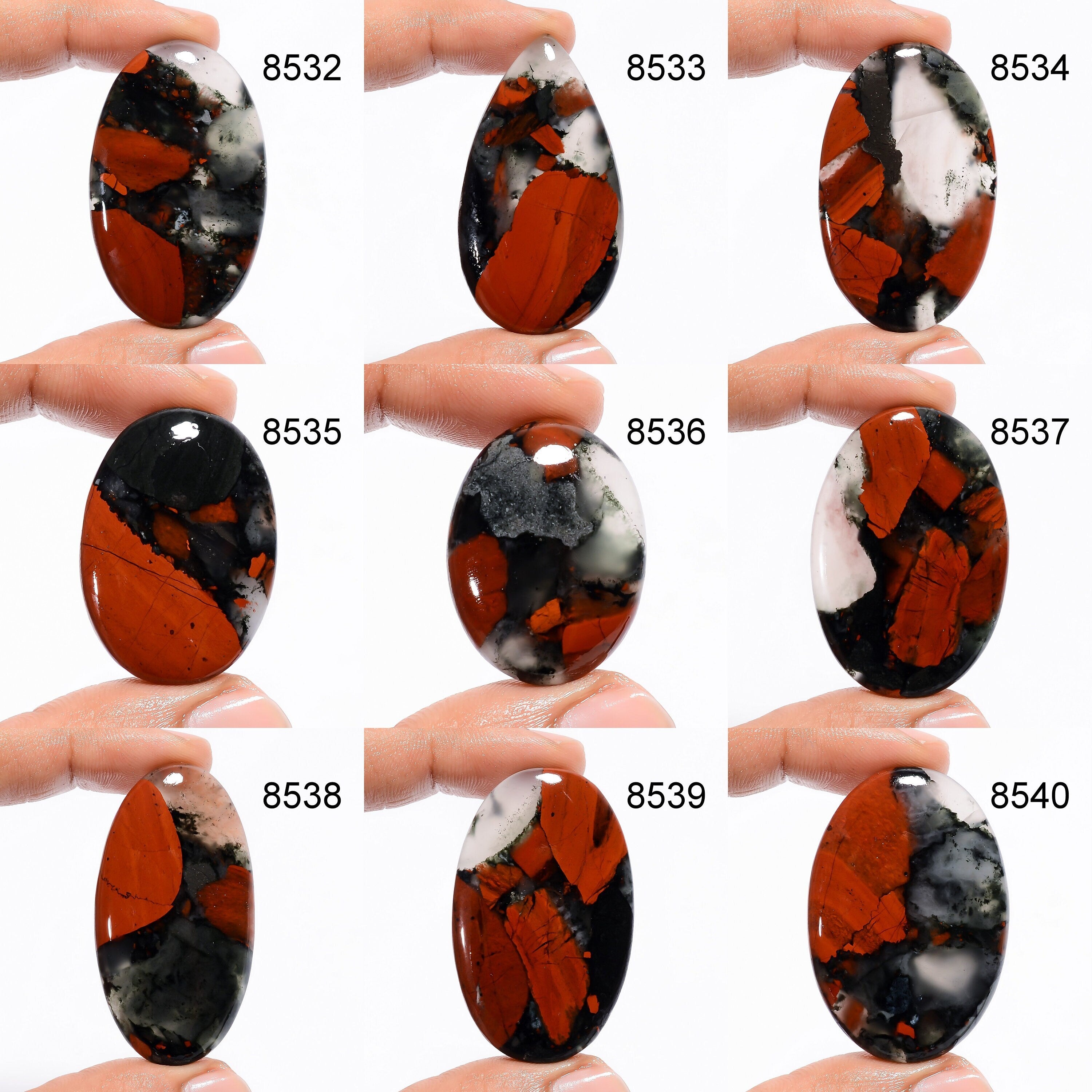 African Bloodstone Gemstone, Natural Loose Cabochon, Rare Stone For pendent Jewelry DIY-ART-CRAFT - image 2