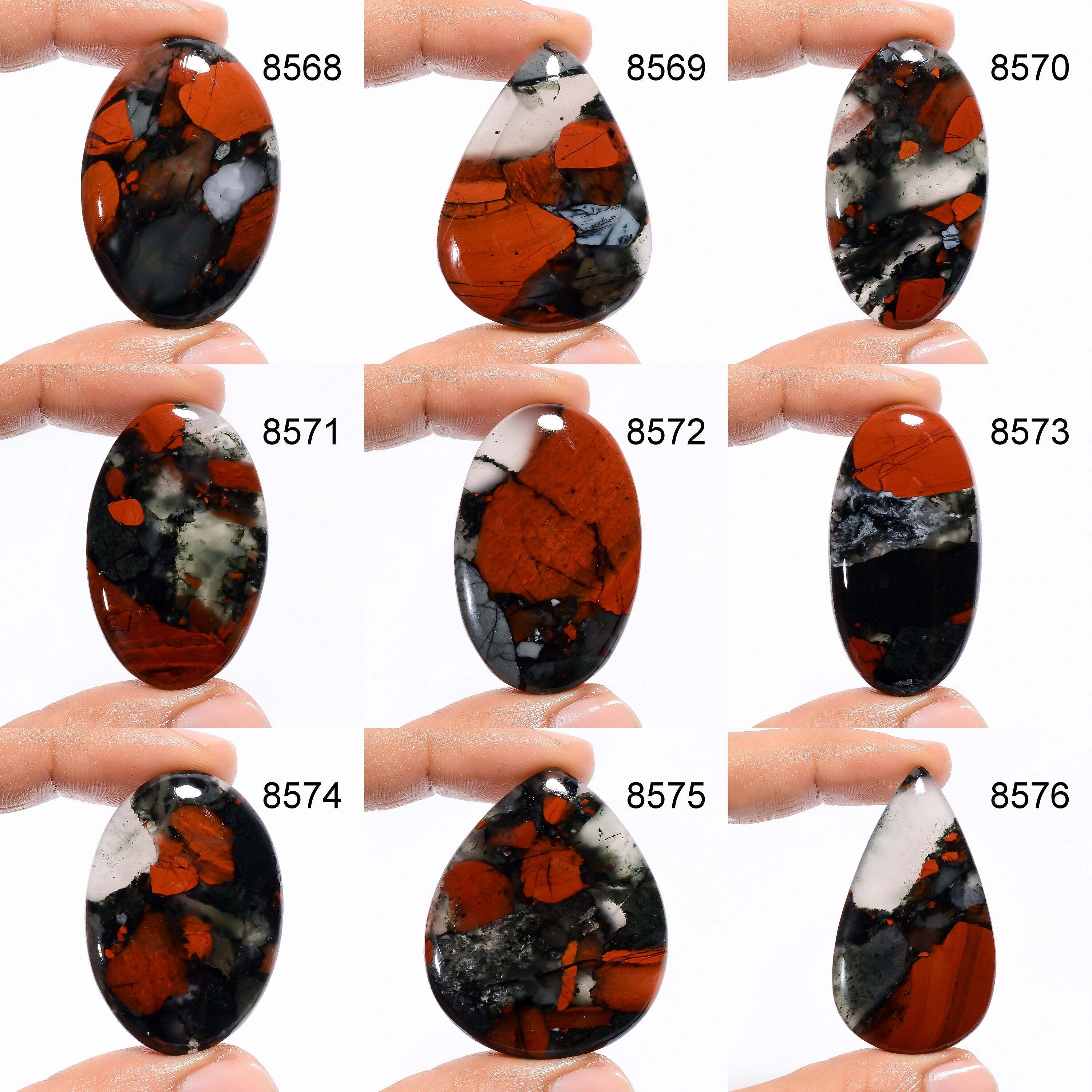 African Bloodstone Gemstone, Natural Loose Cabochon, Rare Stone For pendent Jewelry DIY-ART-CRAFT - image 6