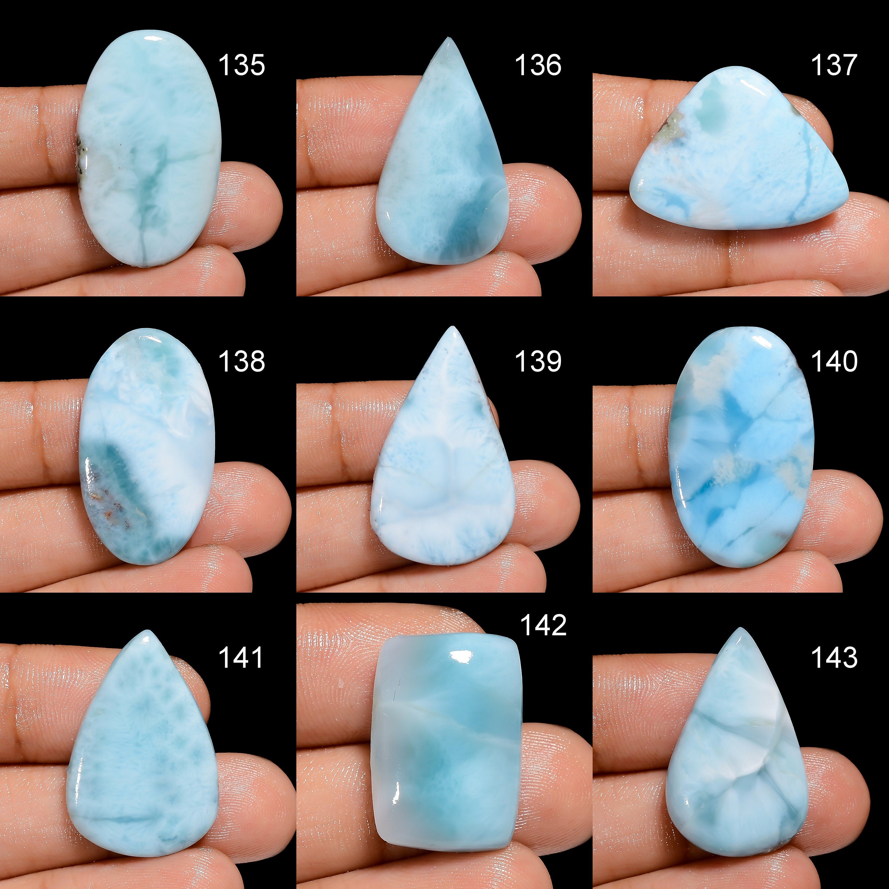 Natural Larimar Cabochon, Dominican Pectolite Gemstone, Jewelry Making - image 2