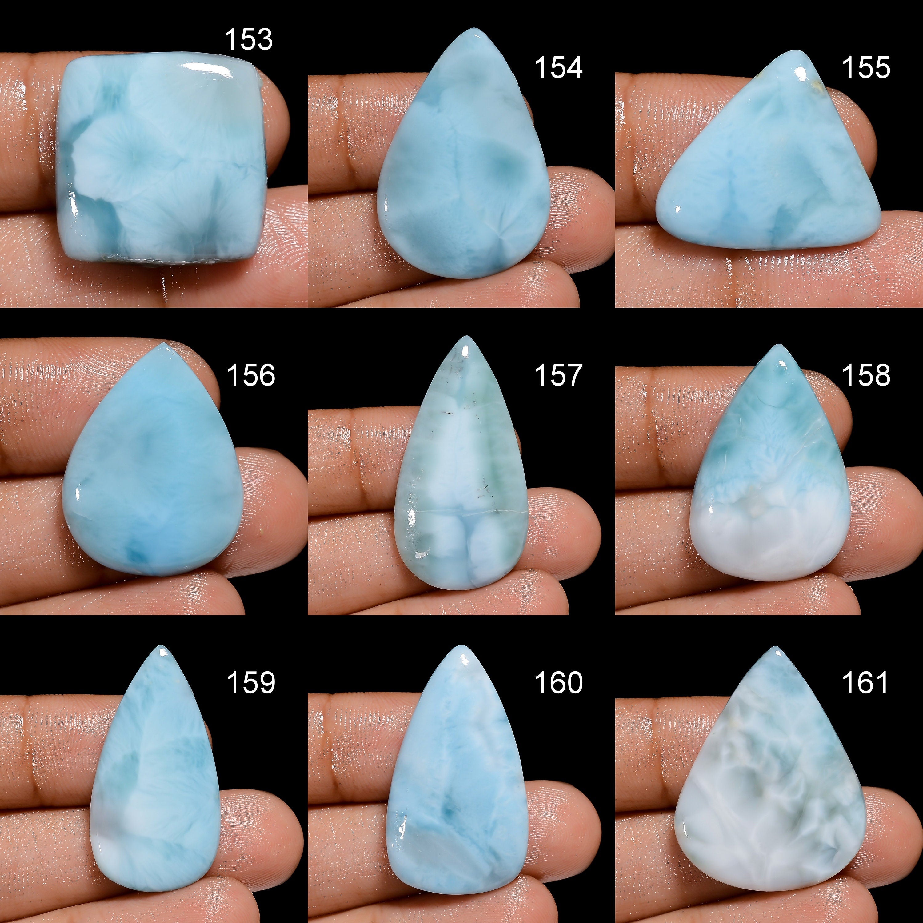 Natural Larimar Cabochon, Dominican Pectolite Gemstone, Jewelry Making - image 4