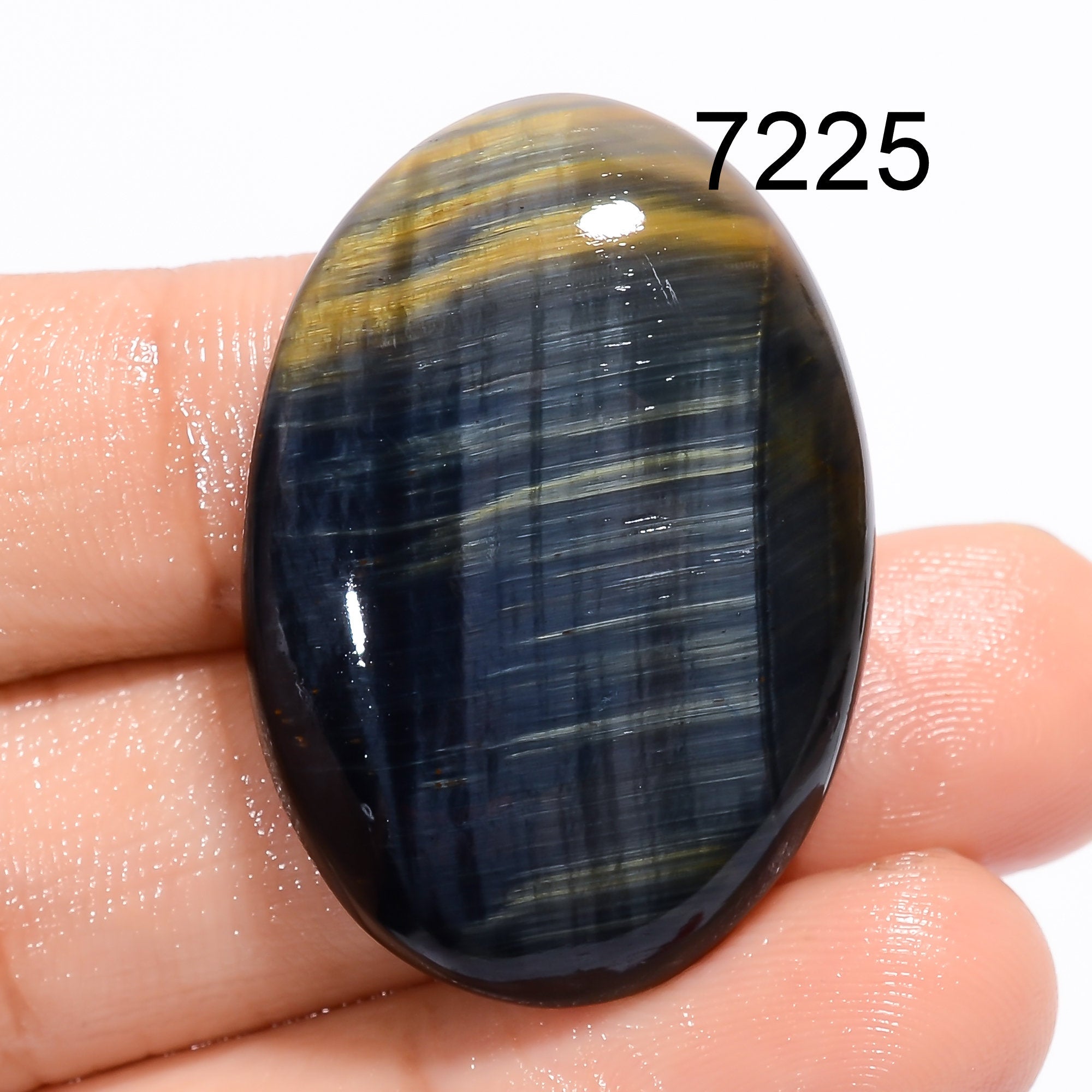 Blue Tiger Eye Gemstone Cabochon, Oval Shape Natural Blue Tiger Eye Cabochon, Loose Tiger Eye For Jewelry Making Supply,
