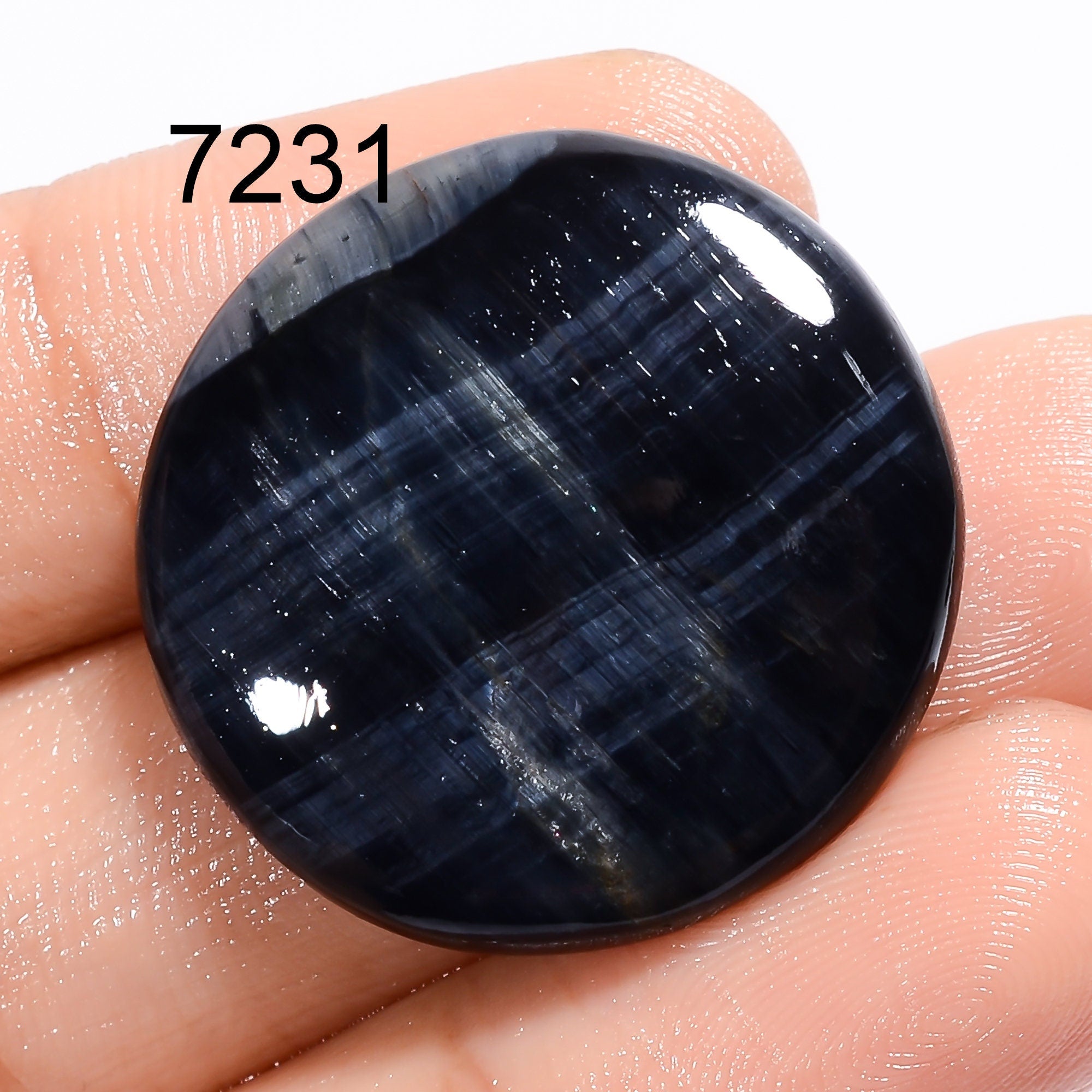 Blue Tiger Eye Gemstone Cabochon, 34Cts Natural Blue Tiger Eye Cabochon, Loose Tiger Eye For Jewelry Making Supply, Chri
